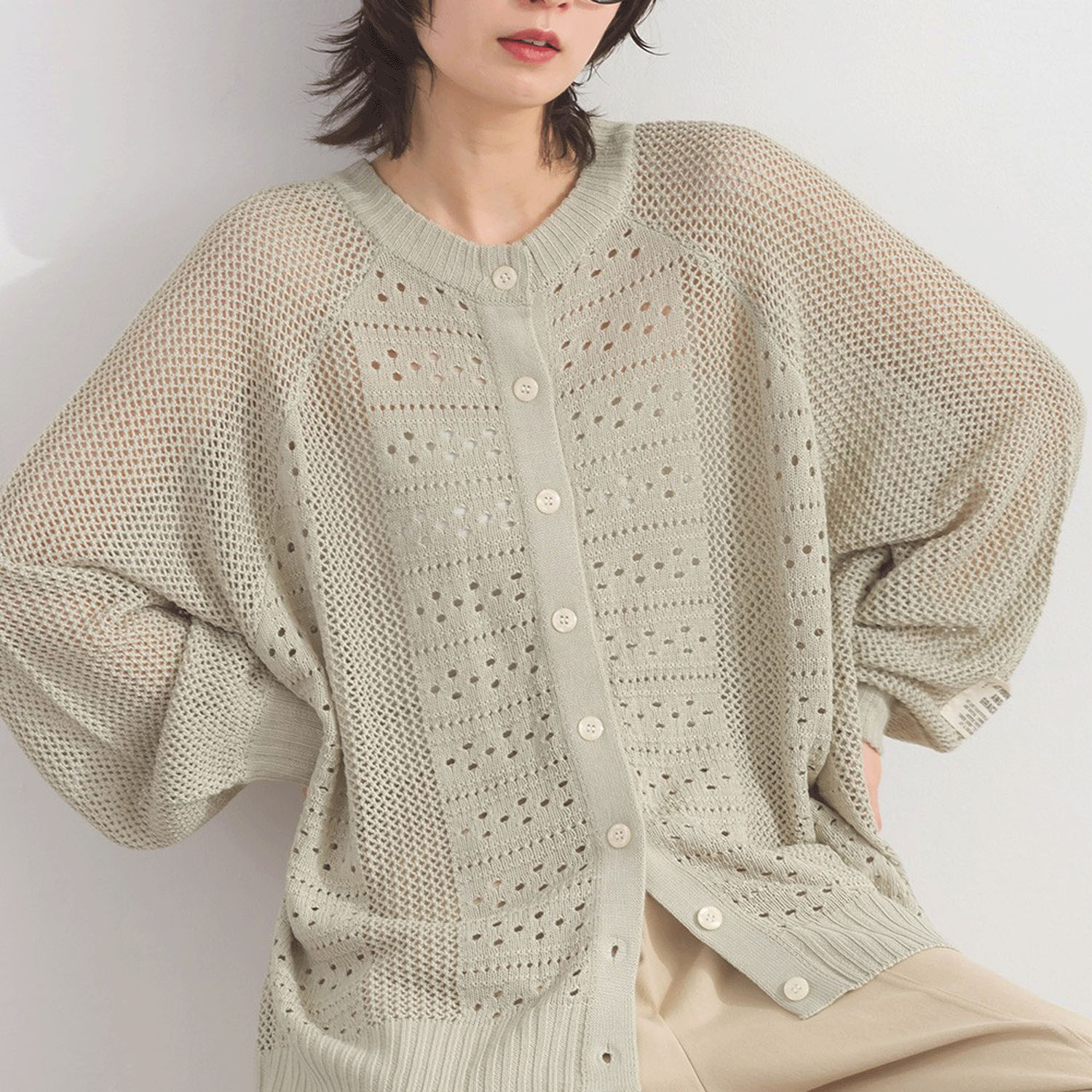 【ETONET限定】iriey 2WAY透かし編みカーデ - 画像2