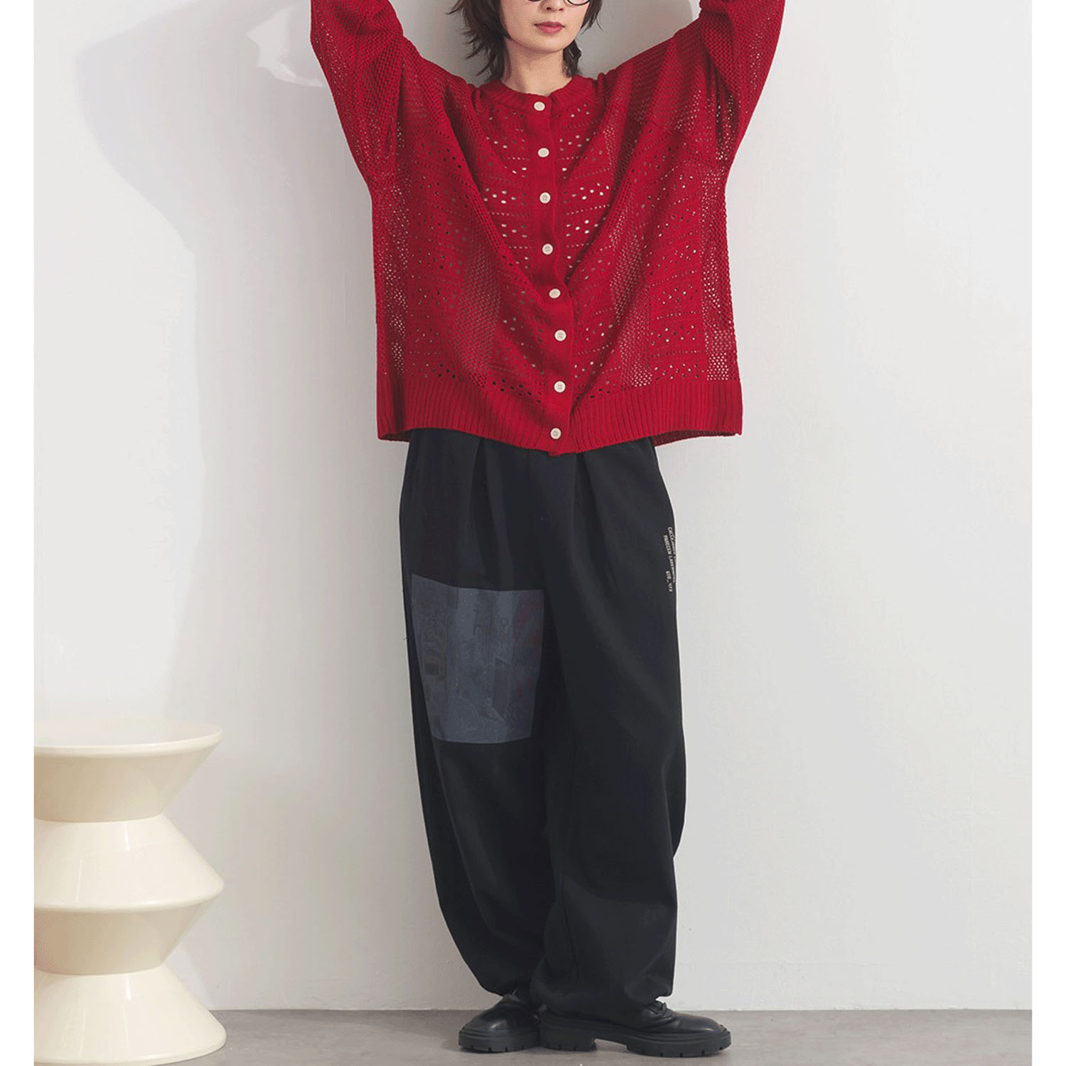 【ETONET限定】iriey 2WAY透かし編みカーデ - 画像18