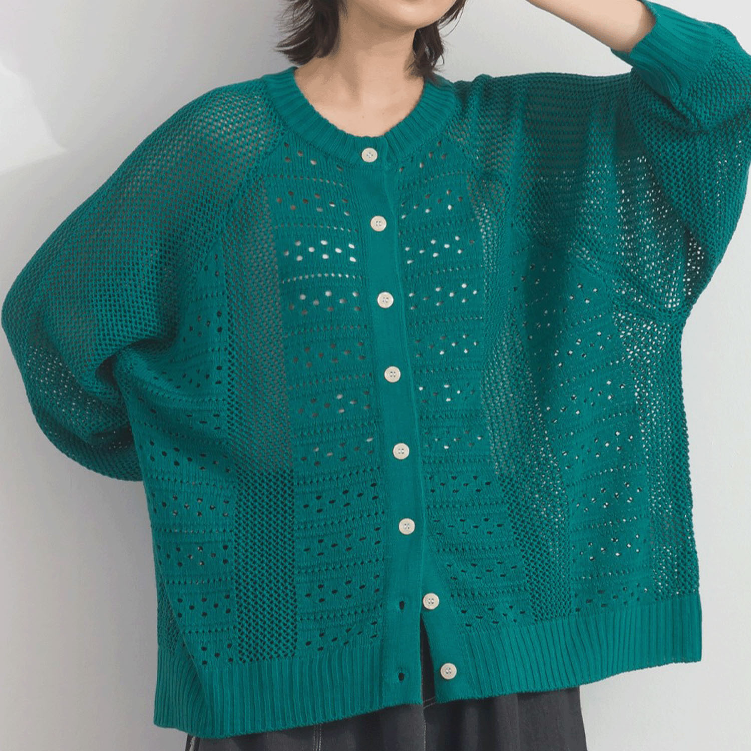 【ETONET限定】iriey 2WAY透かし編みカーデ - 画像23