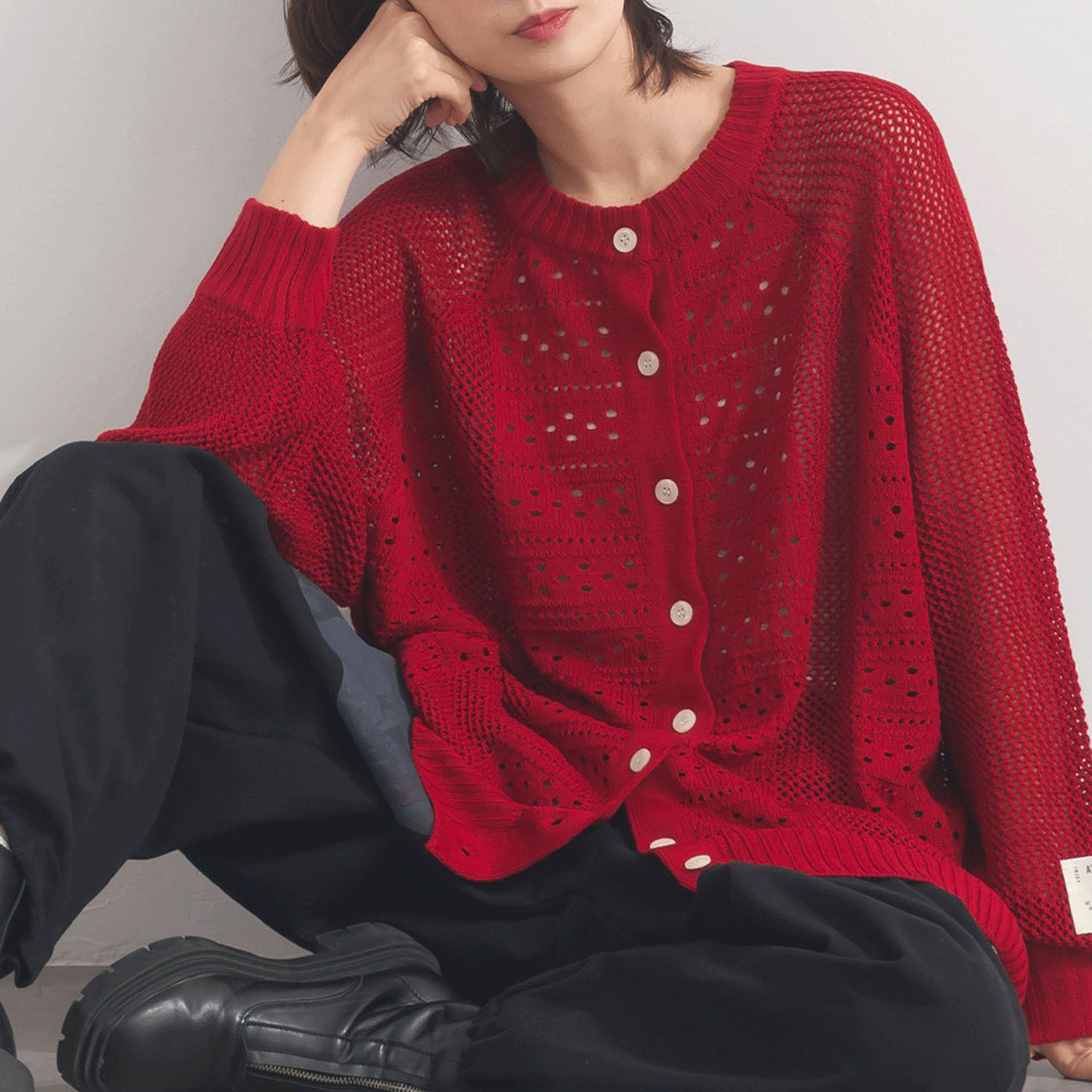 【ETONET限定】iriey 2WAY透かし編みカーデ - 画像1