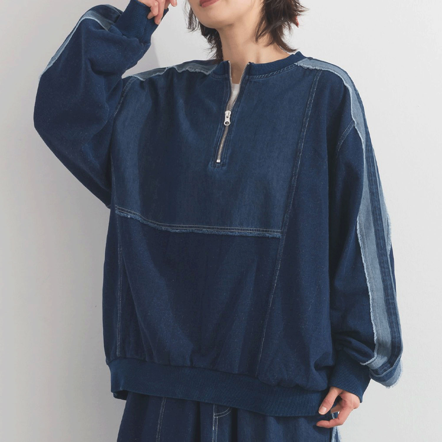 【ETONET限定】iriey 裏毛インディゴ染めラインPO - 画像12