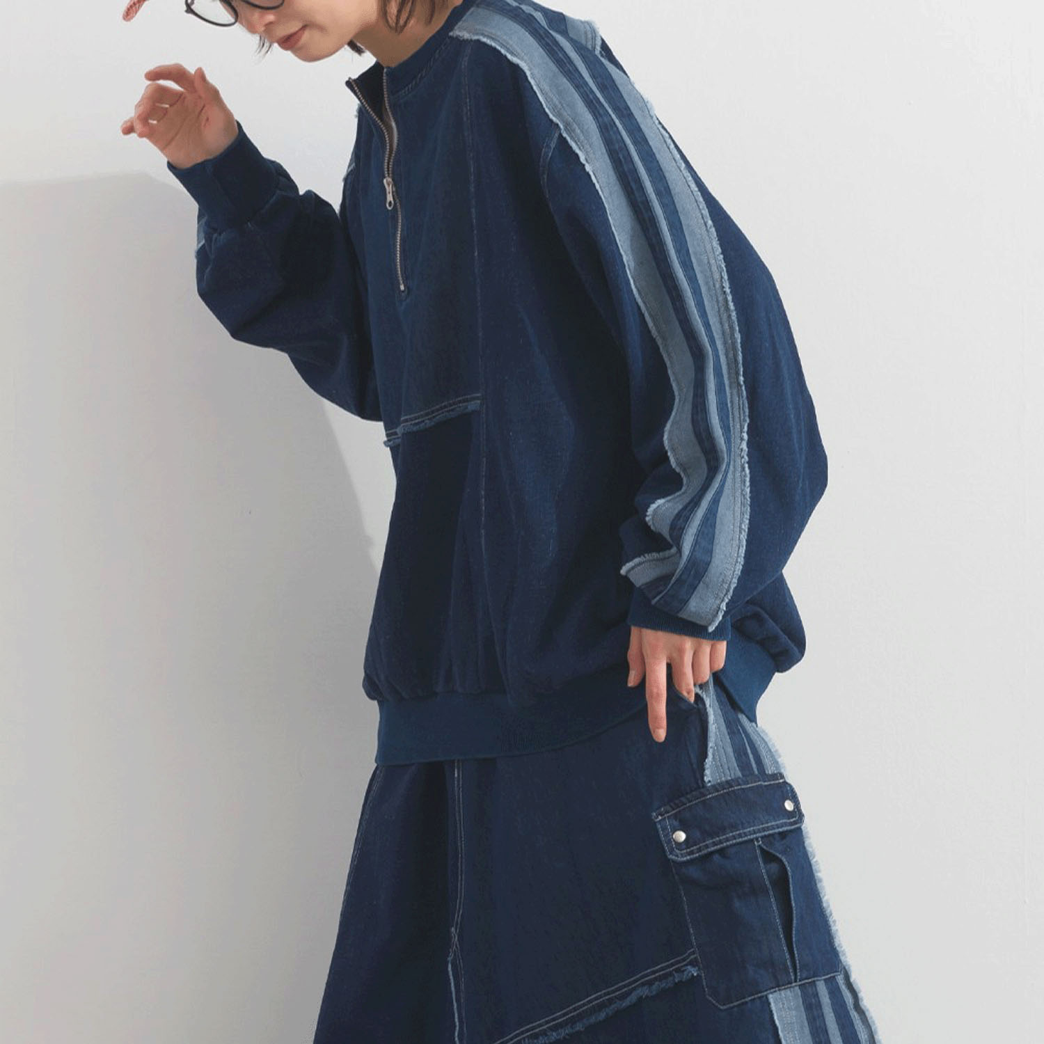 【ETONET限定】iriey 裏毛インディゴ染めラインPO - 画像13