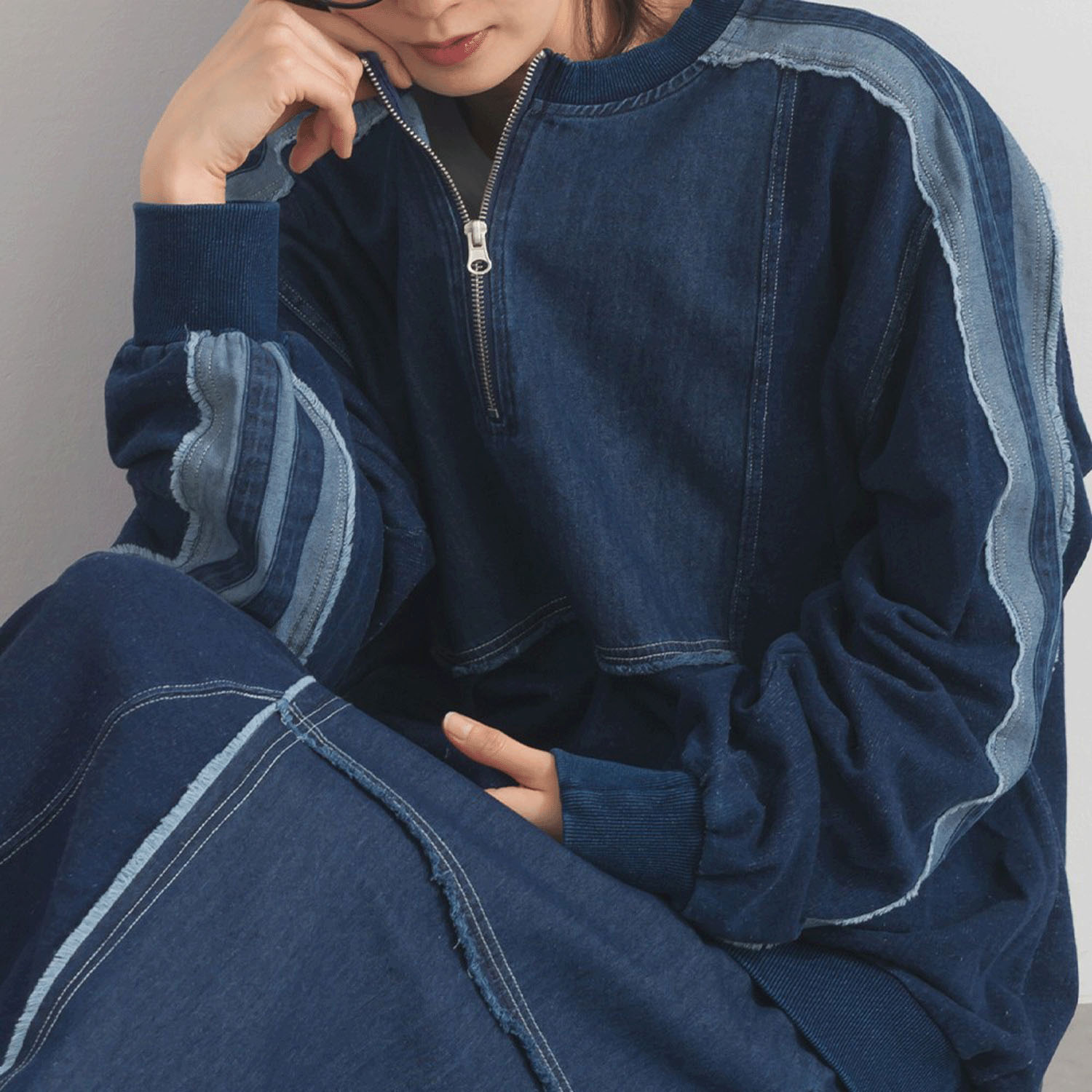 【ETONET限定】iriey 裏毛インディゴ染めラインPO - 画像18