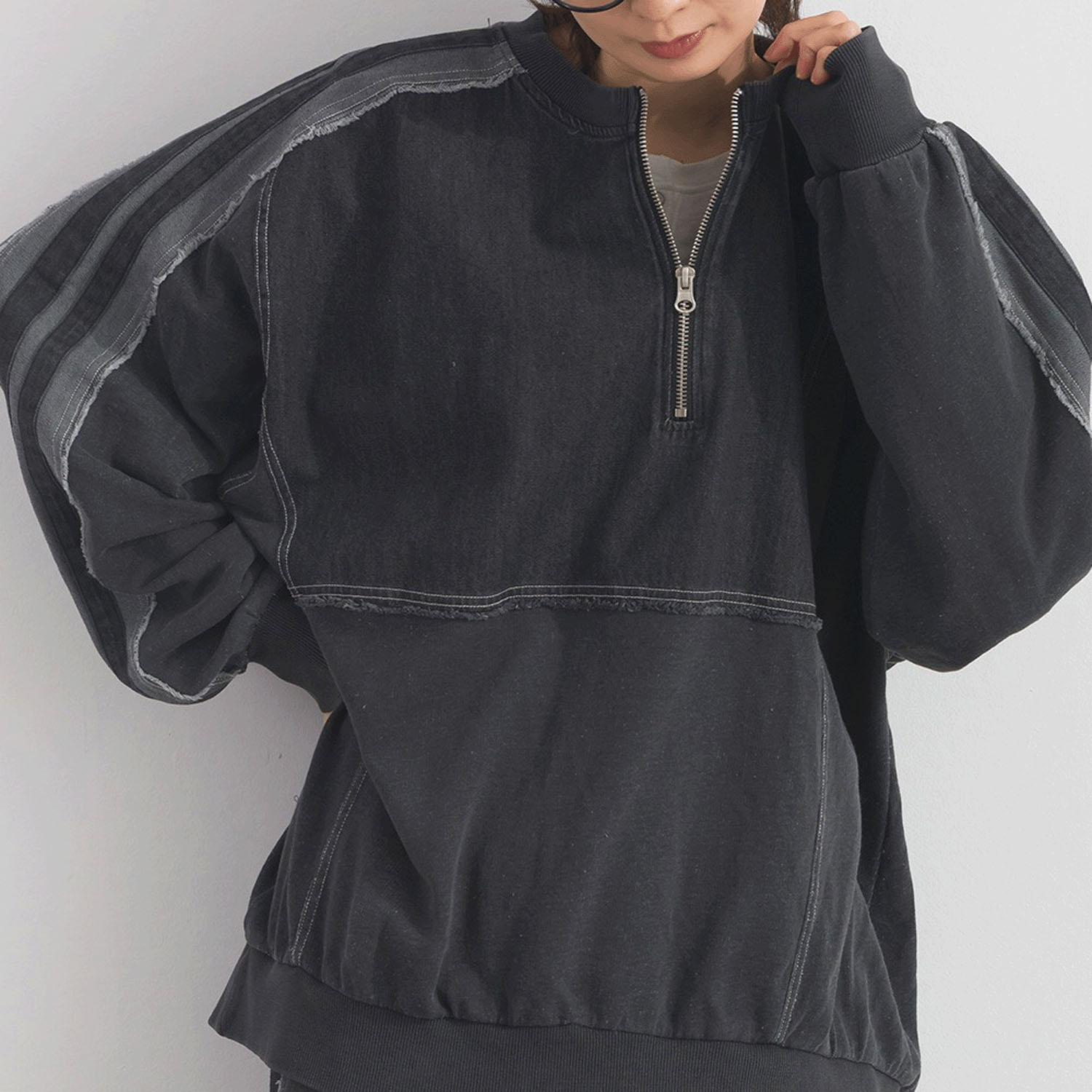 【ETONET限定】iriey 裏毛インディゴ染めラインPO - 画像3