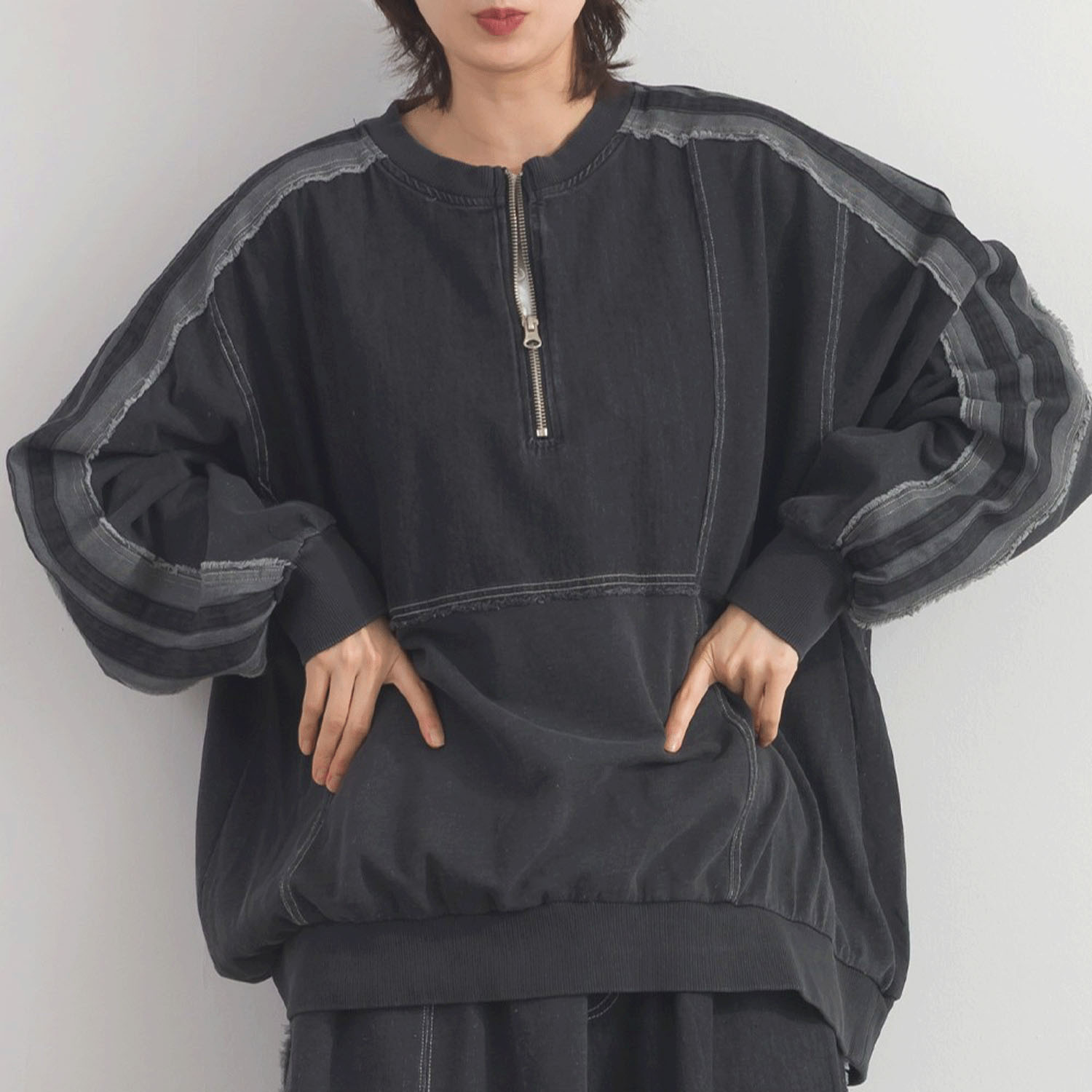 【ETONET限定】iriey 裏毛インディゴ染めラインPO - 画像4