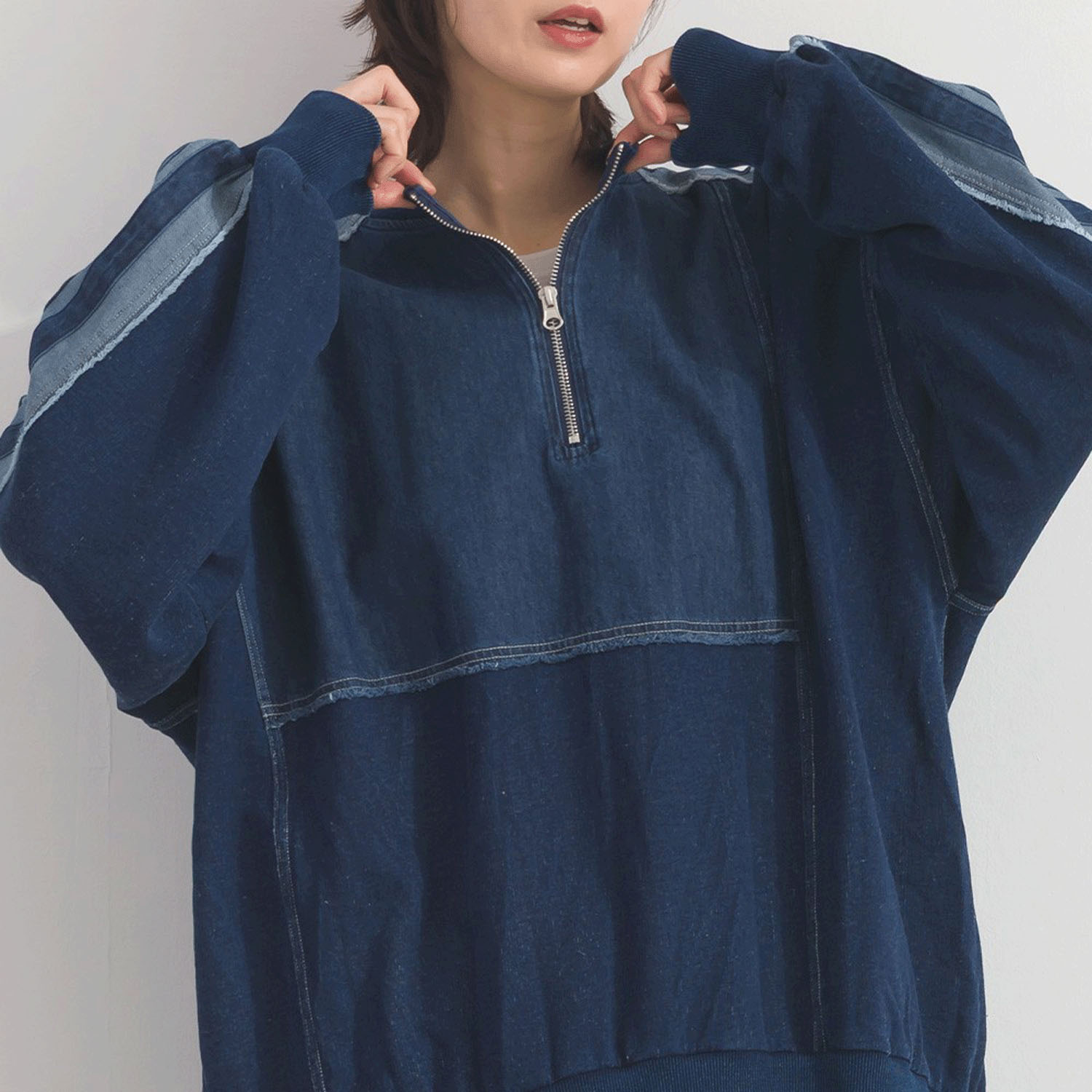 【ETONET限定】iriey 裏毛インディゴ染めラインPO - 画像1