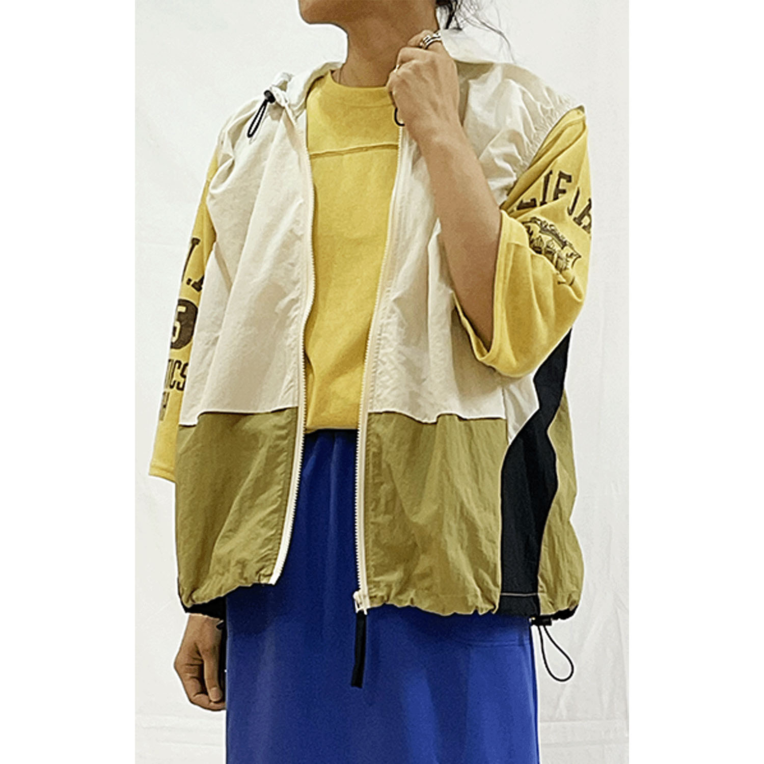 GENTIL ナイロン配色切替ベスト - 画像2