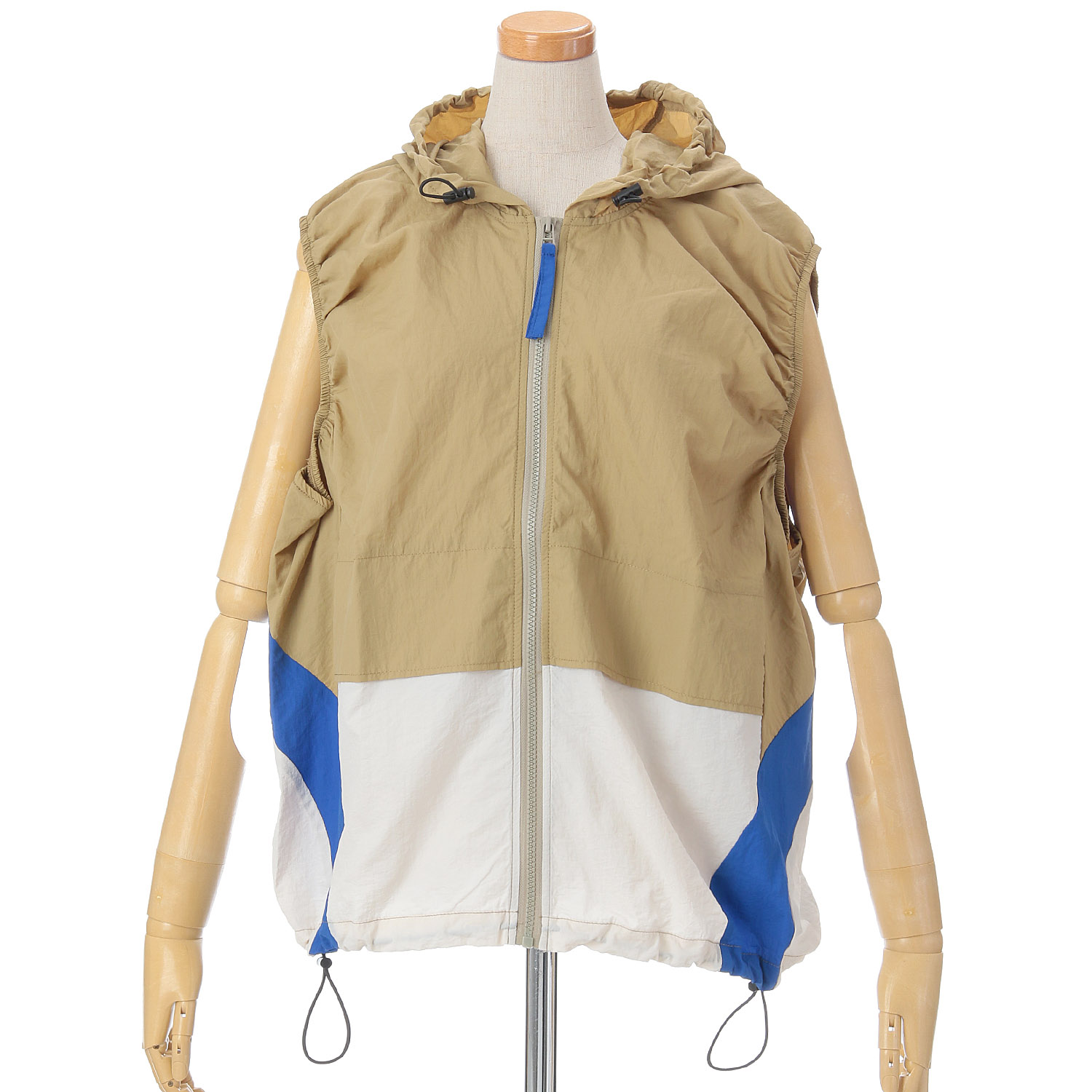 GENTIL ナイロン配色切替ベスト - 画像8