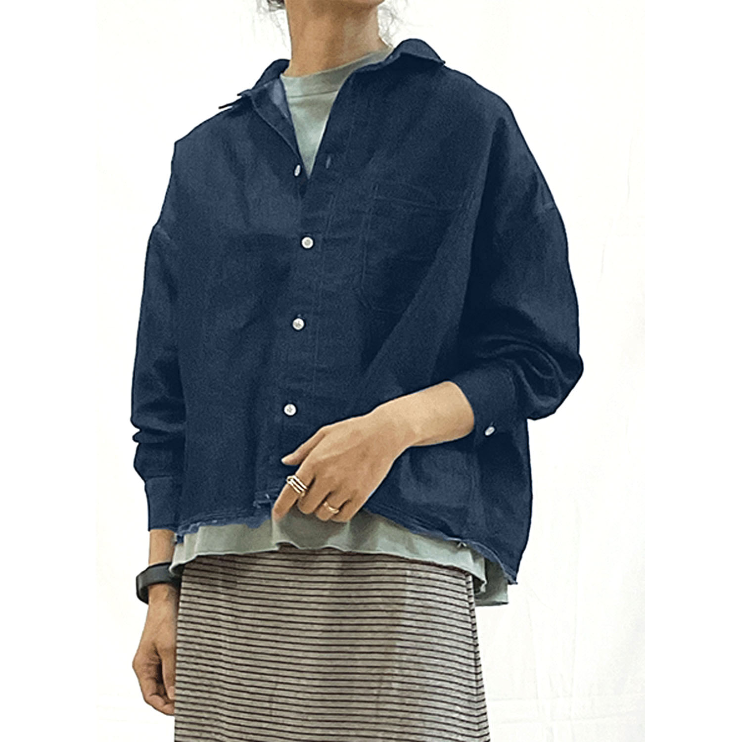 GENTIL デニムショート丈シャツ - 画像5