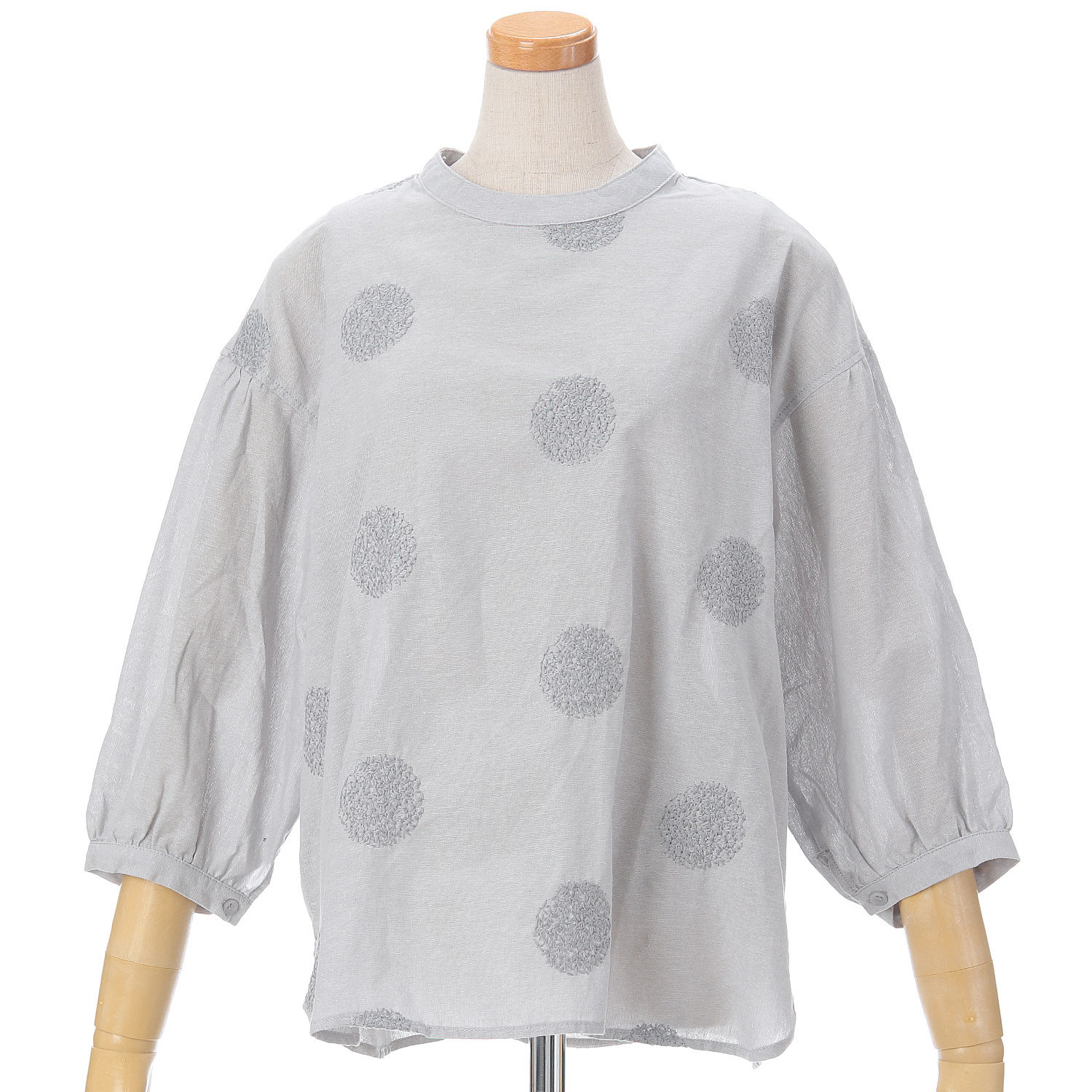 embelge 綿ドット刺繍ブラウス - 画像2