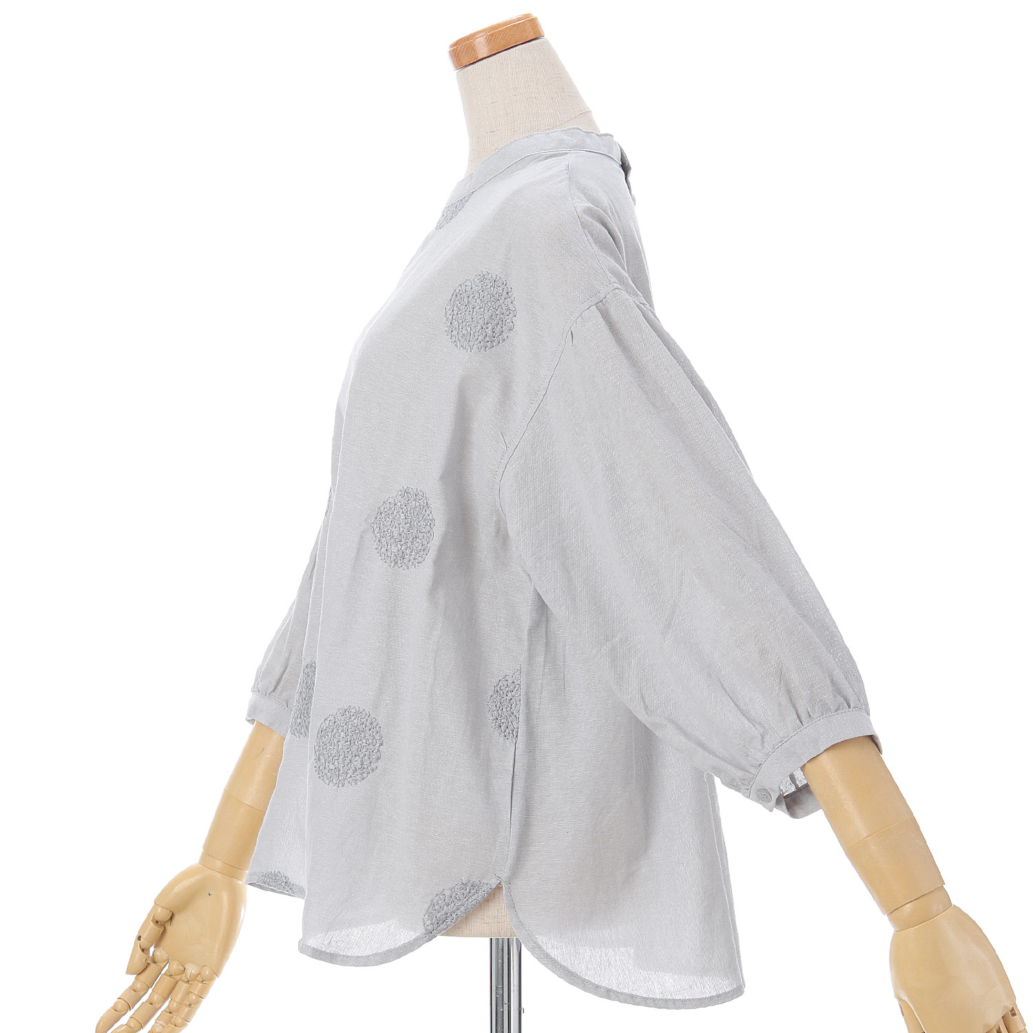 embelge 綿ドット刺繍ブラウス - 画像3