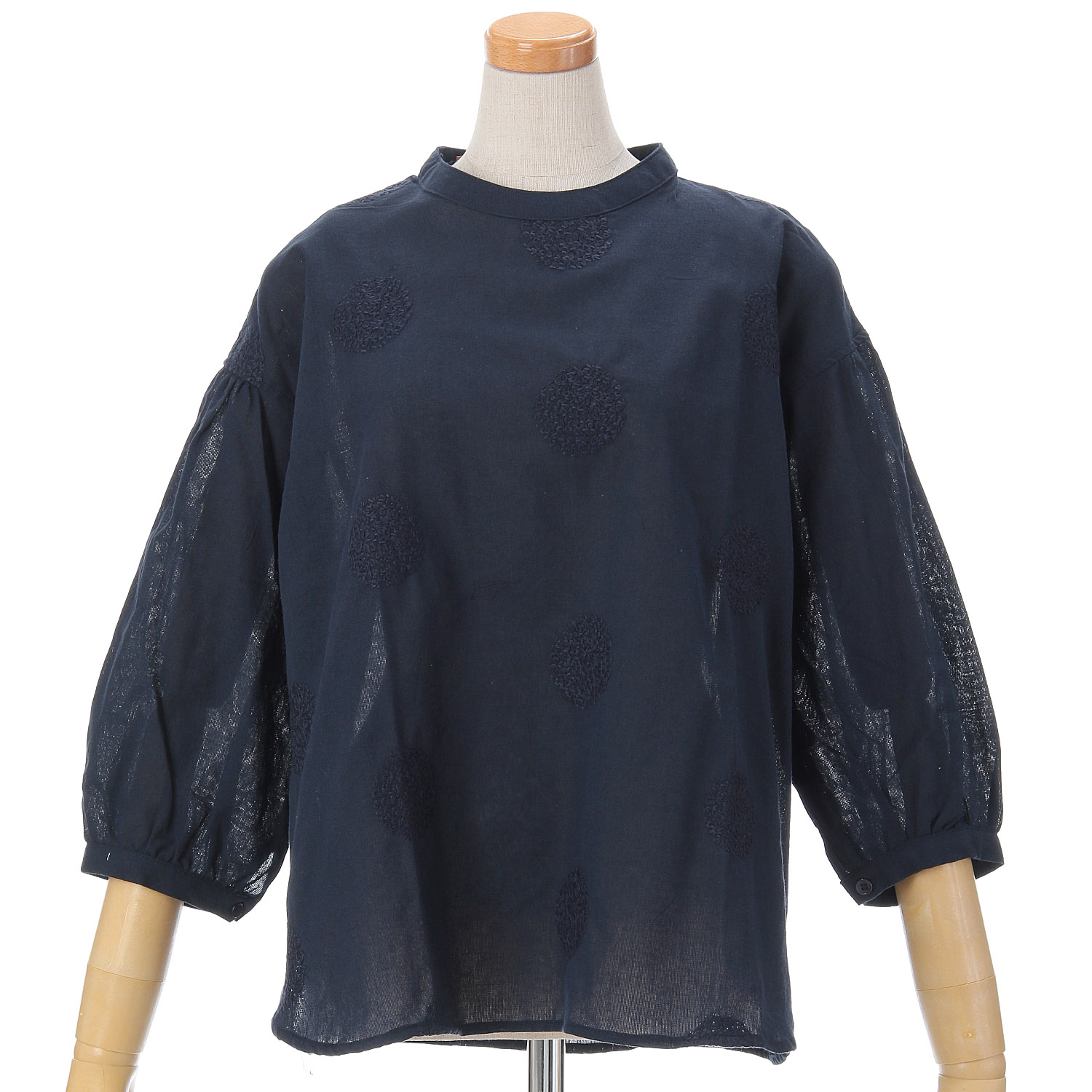 embelge 綿ドット刺繍ブラウス - 画像6