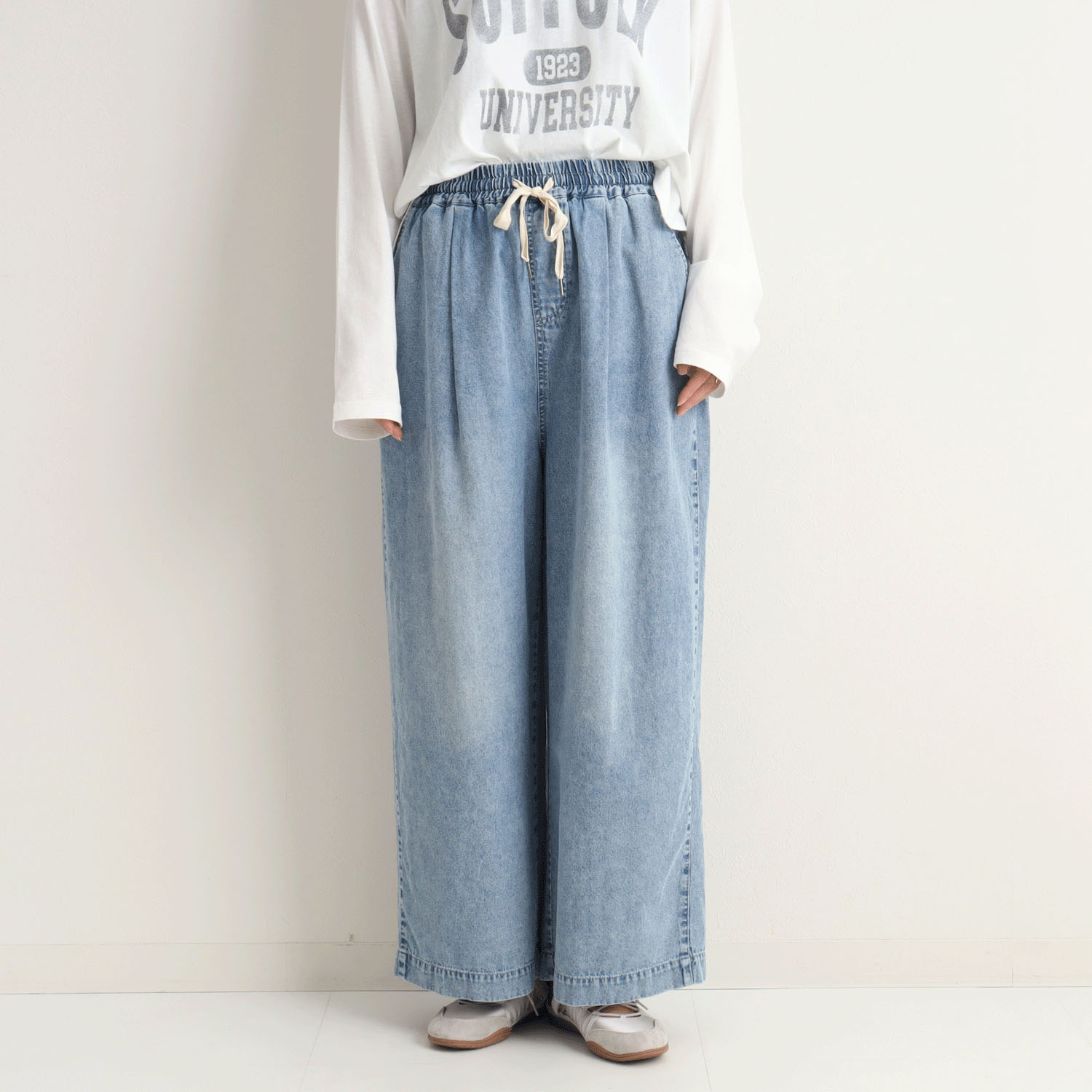 【Insta Live】le colis  6．5oz デニムタックイージーパンツ - 画像1