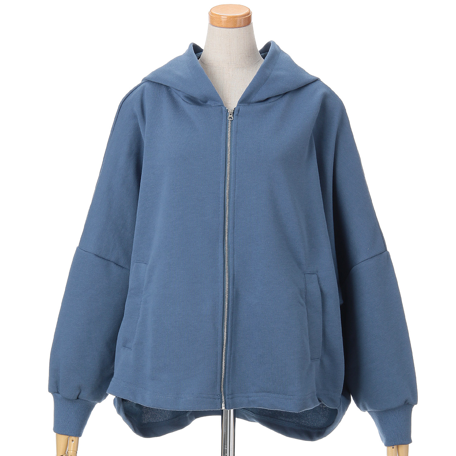 le colis  TC裏毛ドルマンフードZIPパーカー - 画像10