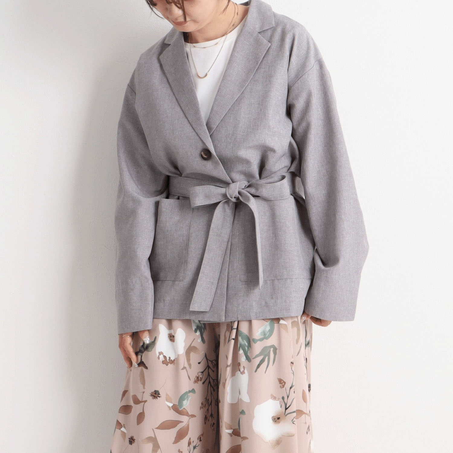 【Insta Live】MAFRAIS 麻ライクベルト付きジャケット - 画像1