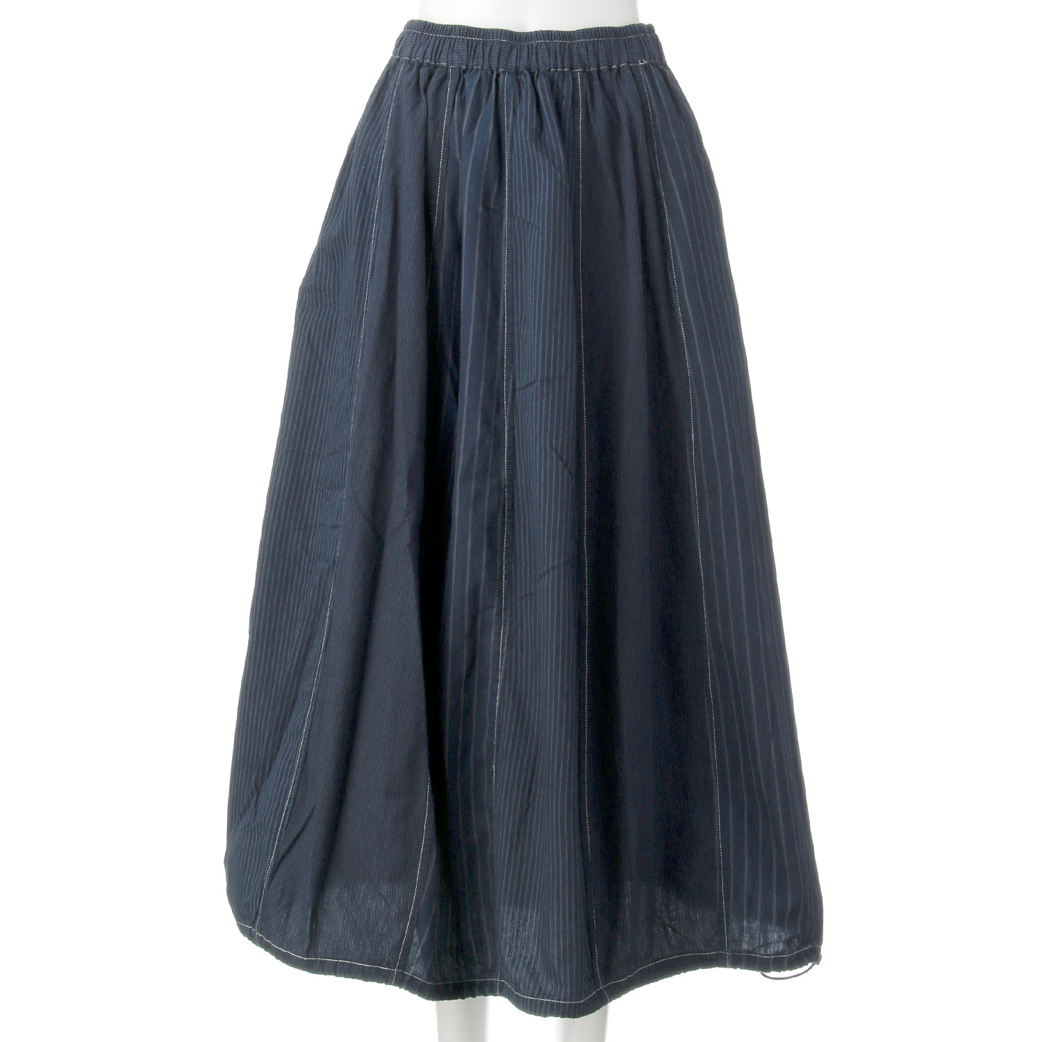 GENTIL ストライプデニムコクーンスカート - 画像1