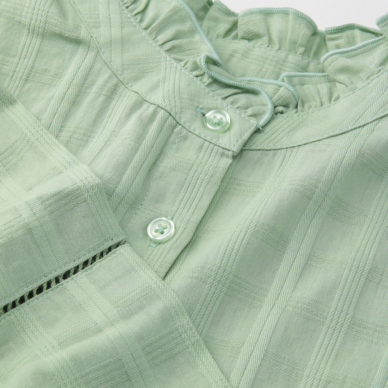 le colis チェックジャガード襟フリルシャツ - 画像6