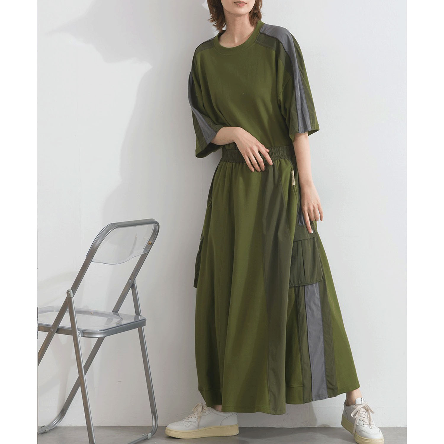 【ETONET限定】 iriey 配色ラインスカート - 画像20