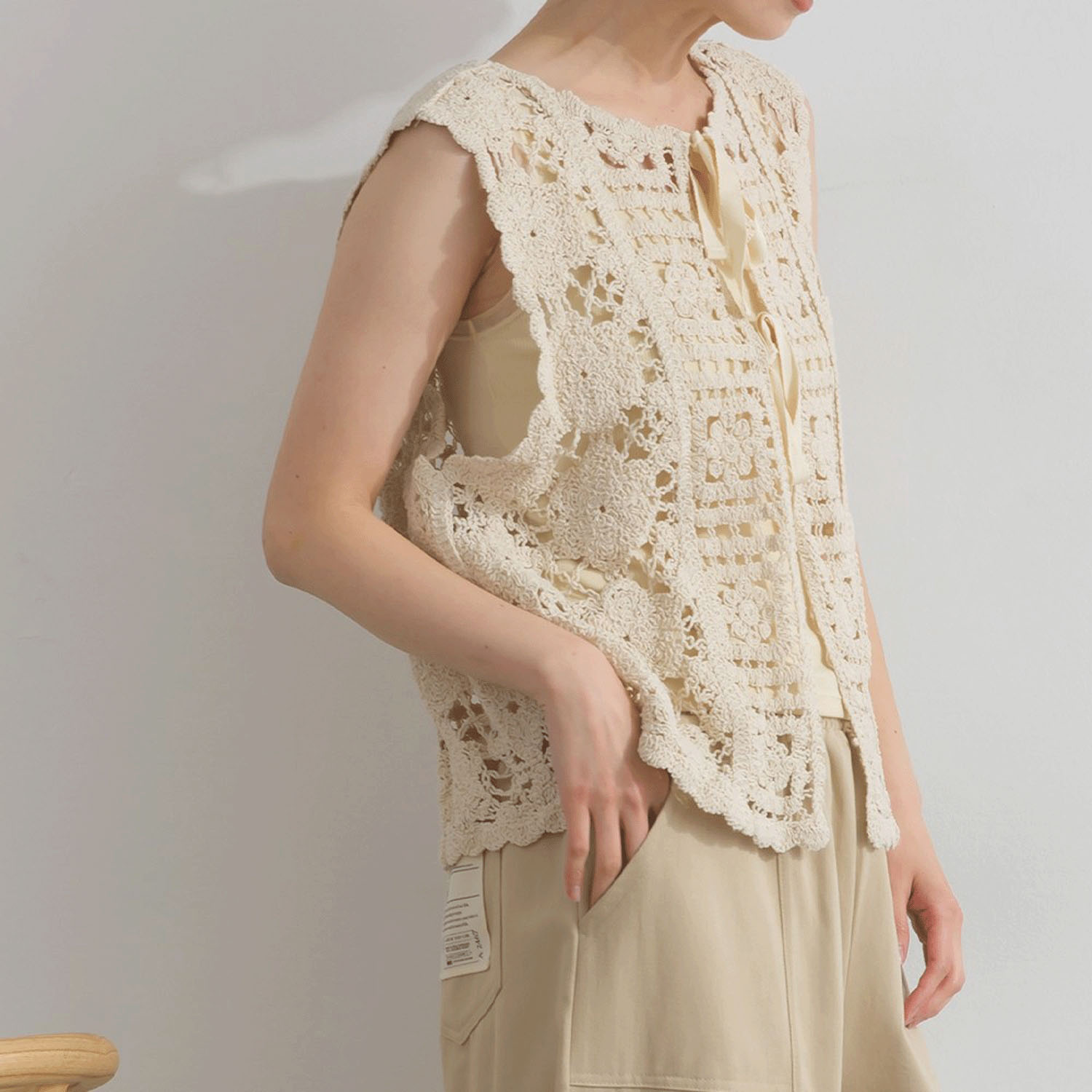 【ETONET限定】 iriey クロシェモチーフ2WAYベスト - 画像11