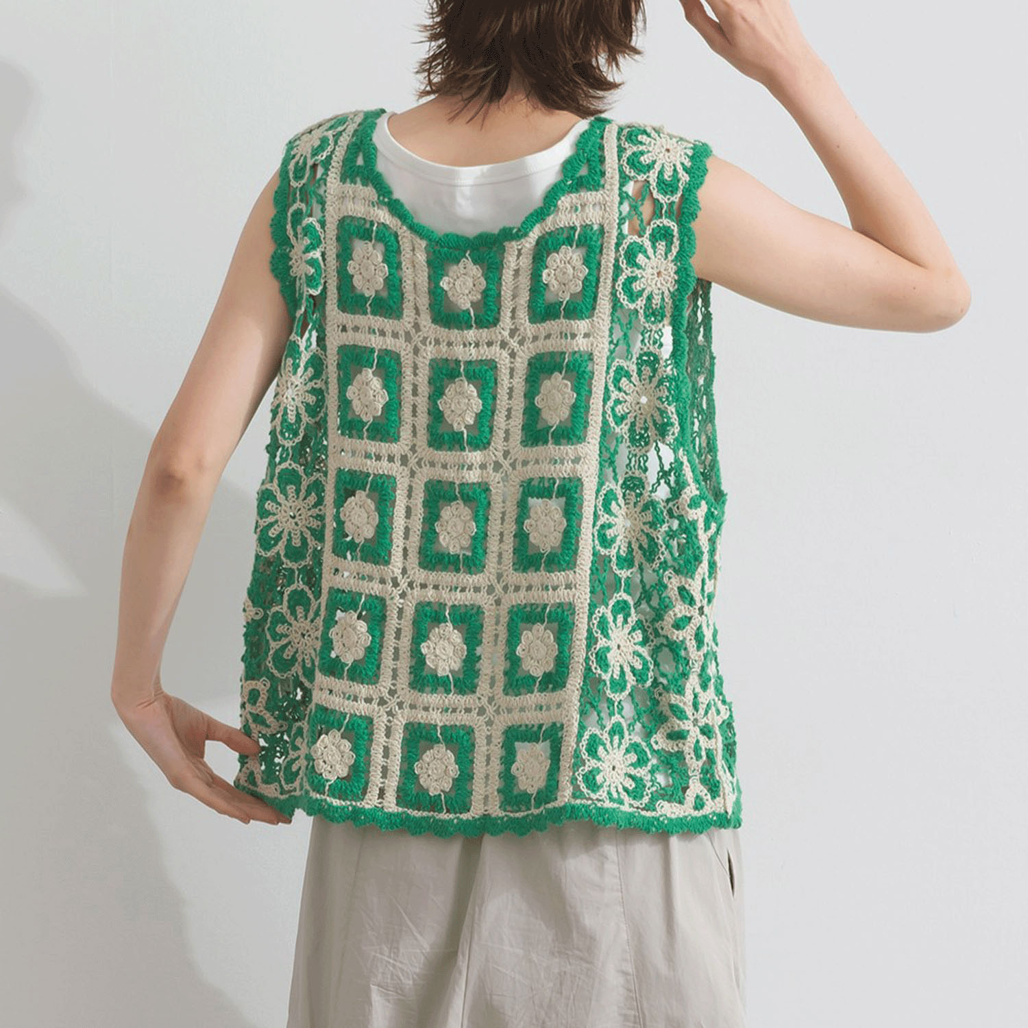 【ETONET限定】 iriey クロシェモチーフ2WAYベスト - 画像17