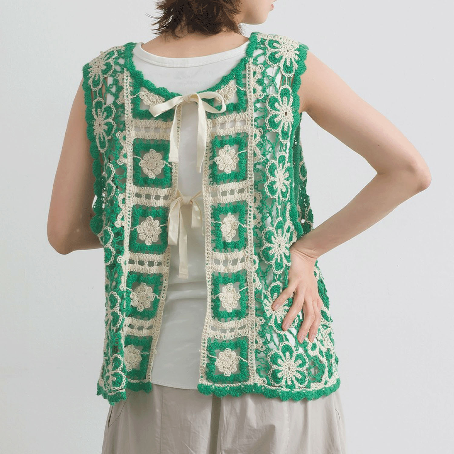 【ETONET限定】 iriey クロシェモチーフ2WAYベスト - 画像20