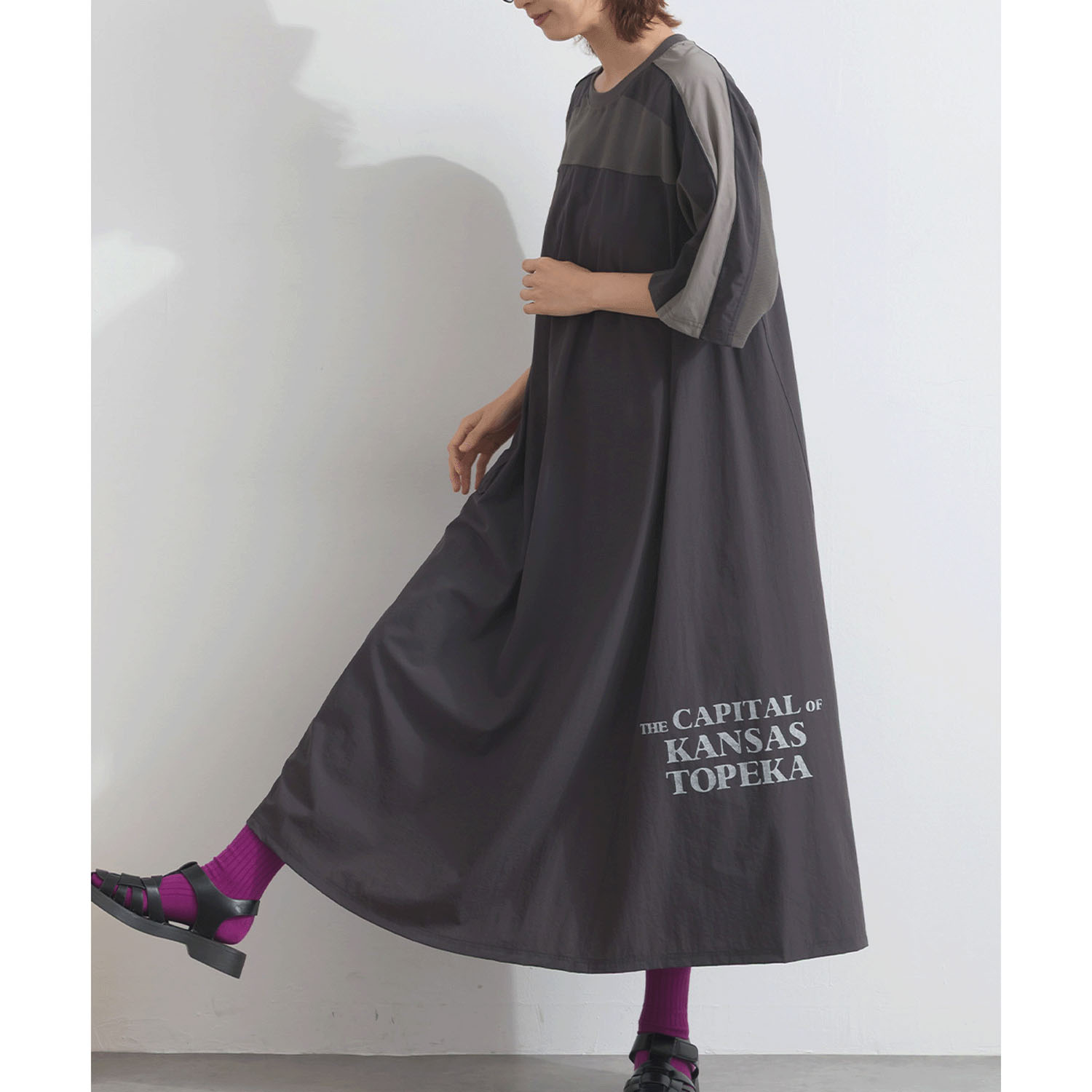 【ETONET限定】 iriey 配色ラインワンピース - 画像4