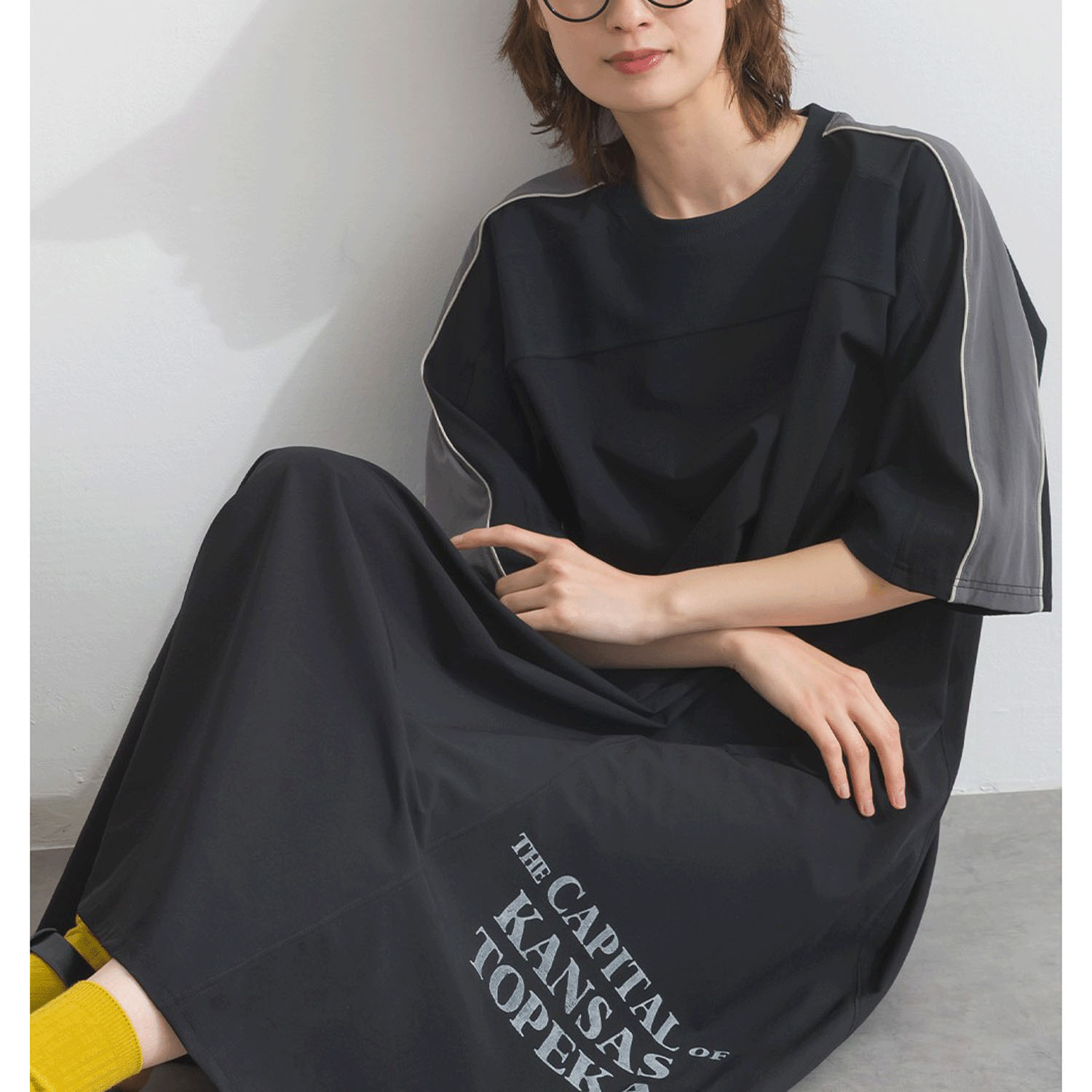 【ETONET限定】 iriey 配色ラインワンピース - 画像1