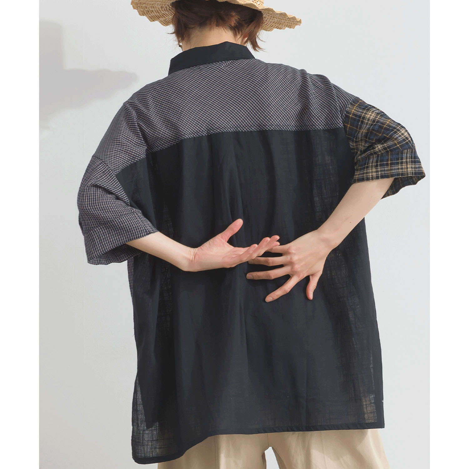 【ETONET限定】 iriey 異素材切替BIGシャツ - 画像15