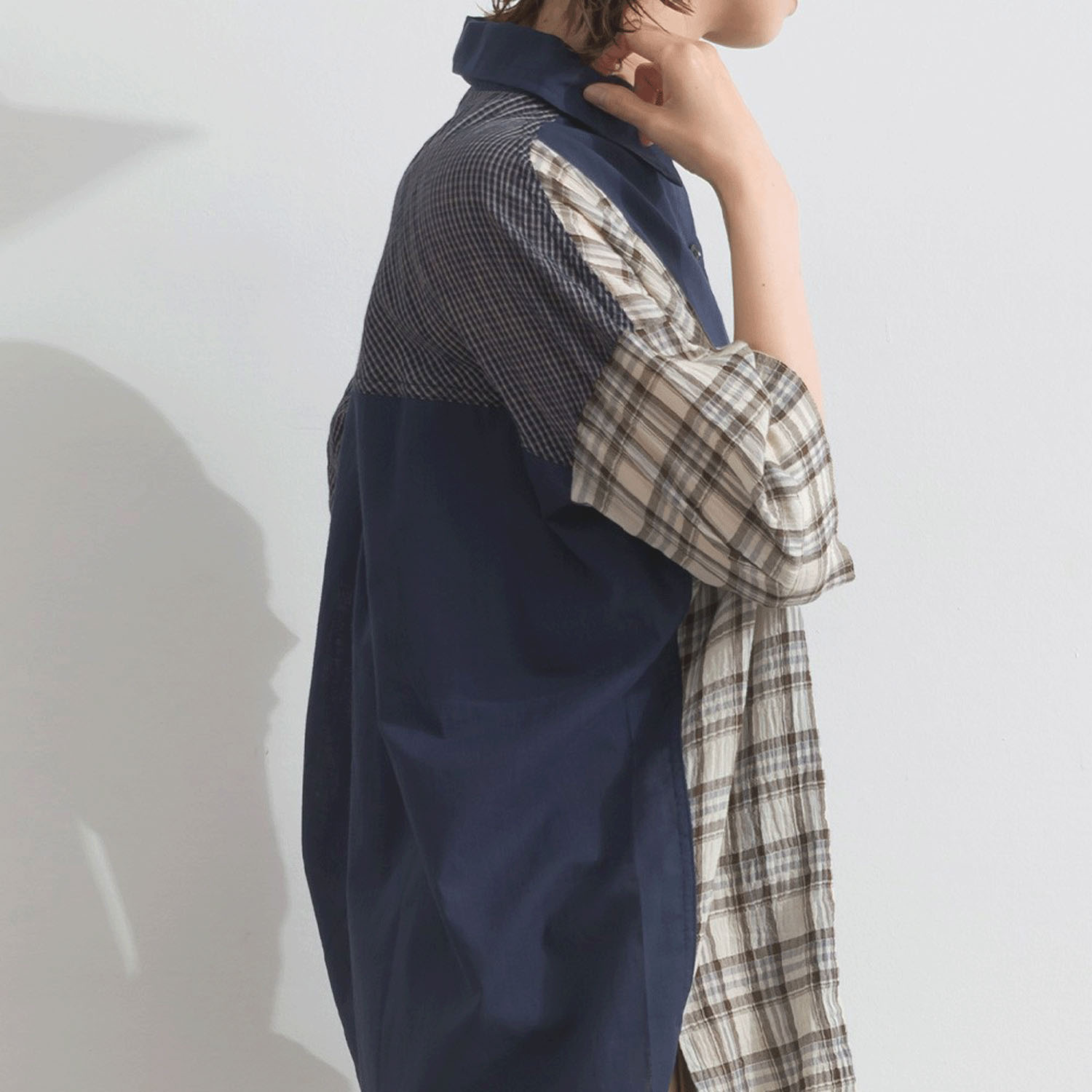 【ETONET限定】 iriey 異素材切替BIGシャツ - 画像21