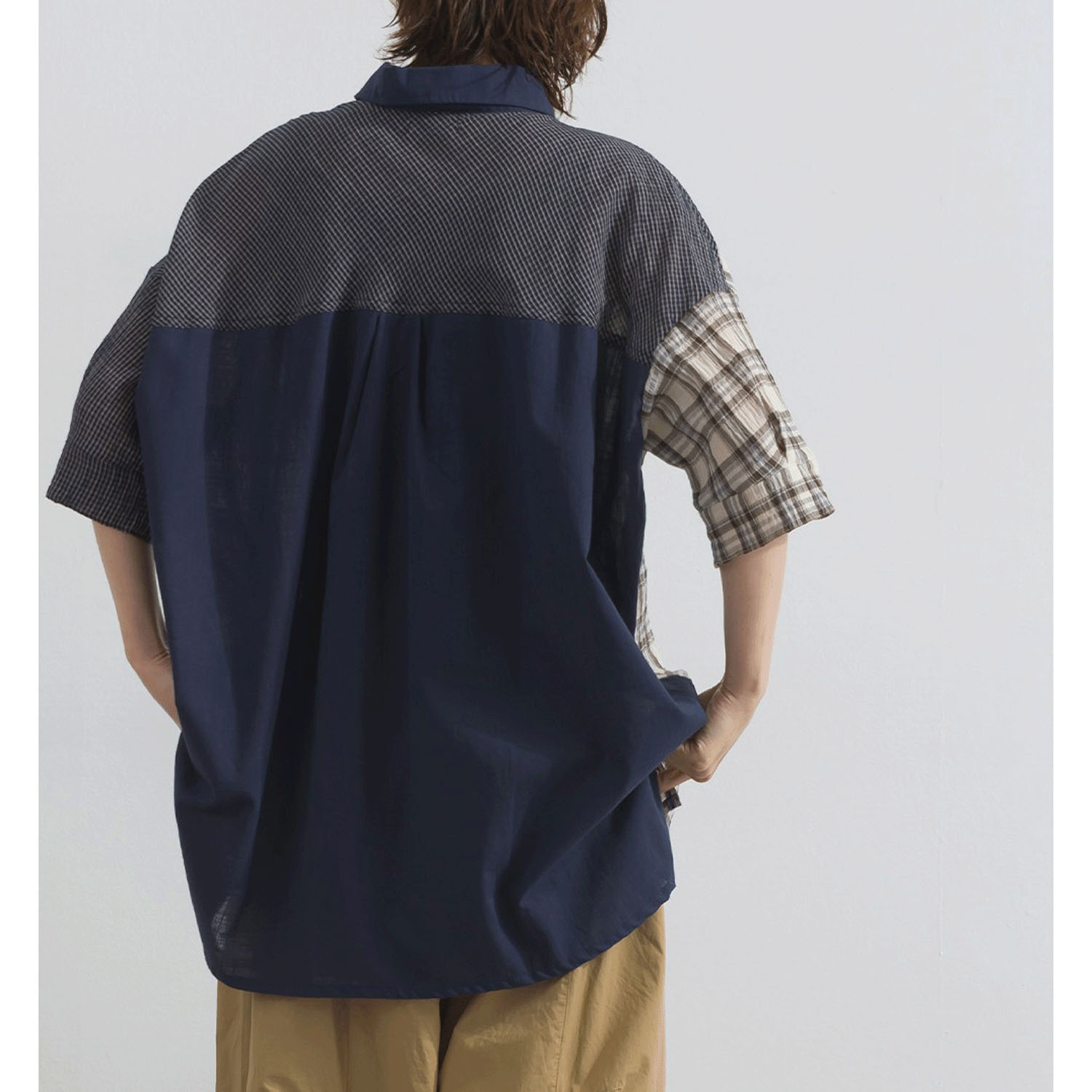 【ETONET限定】 iriey 異素材切替BIGシャツ - 画像22