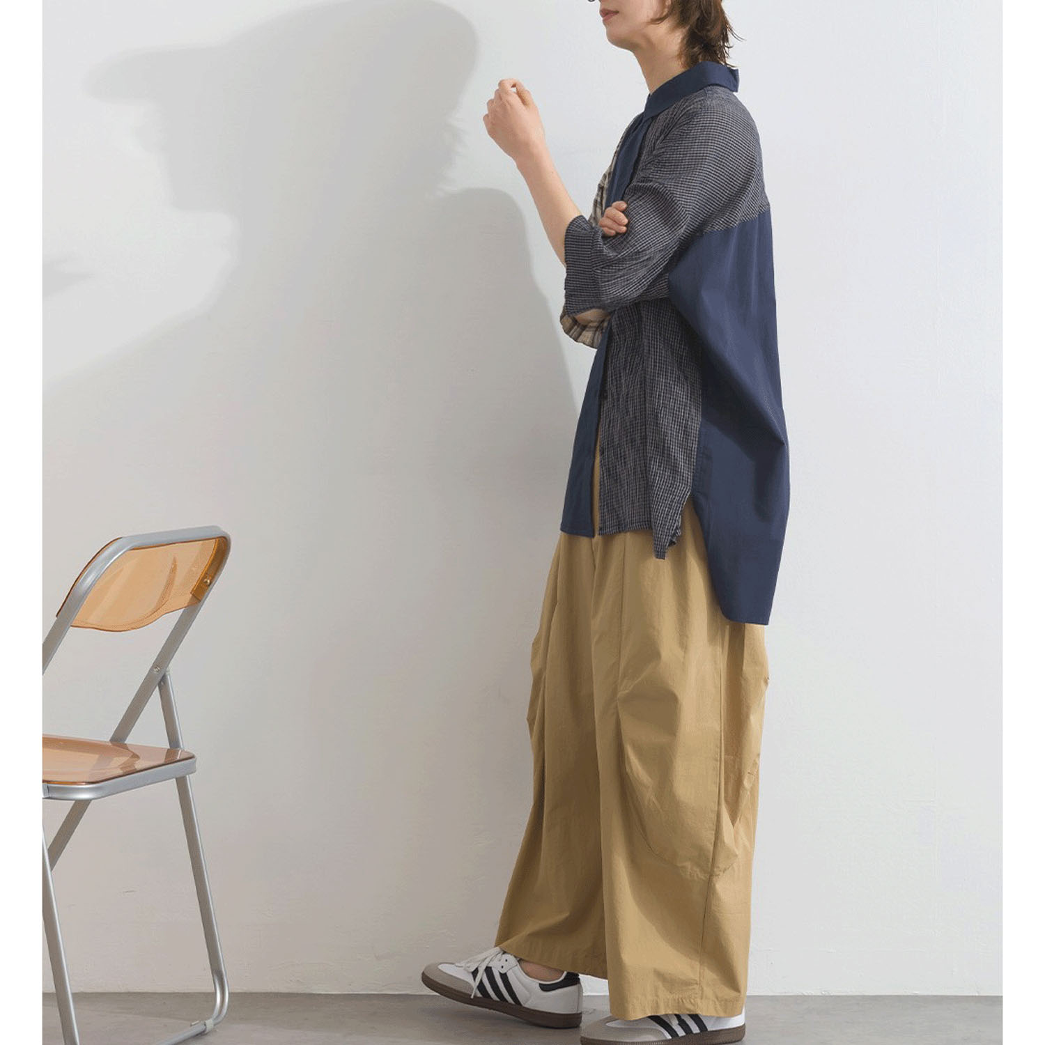 【ETONET限定】 iriey 異素材切替BIGシャツ - 画像25