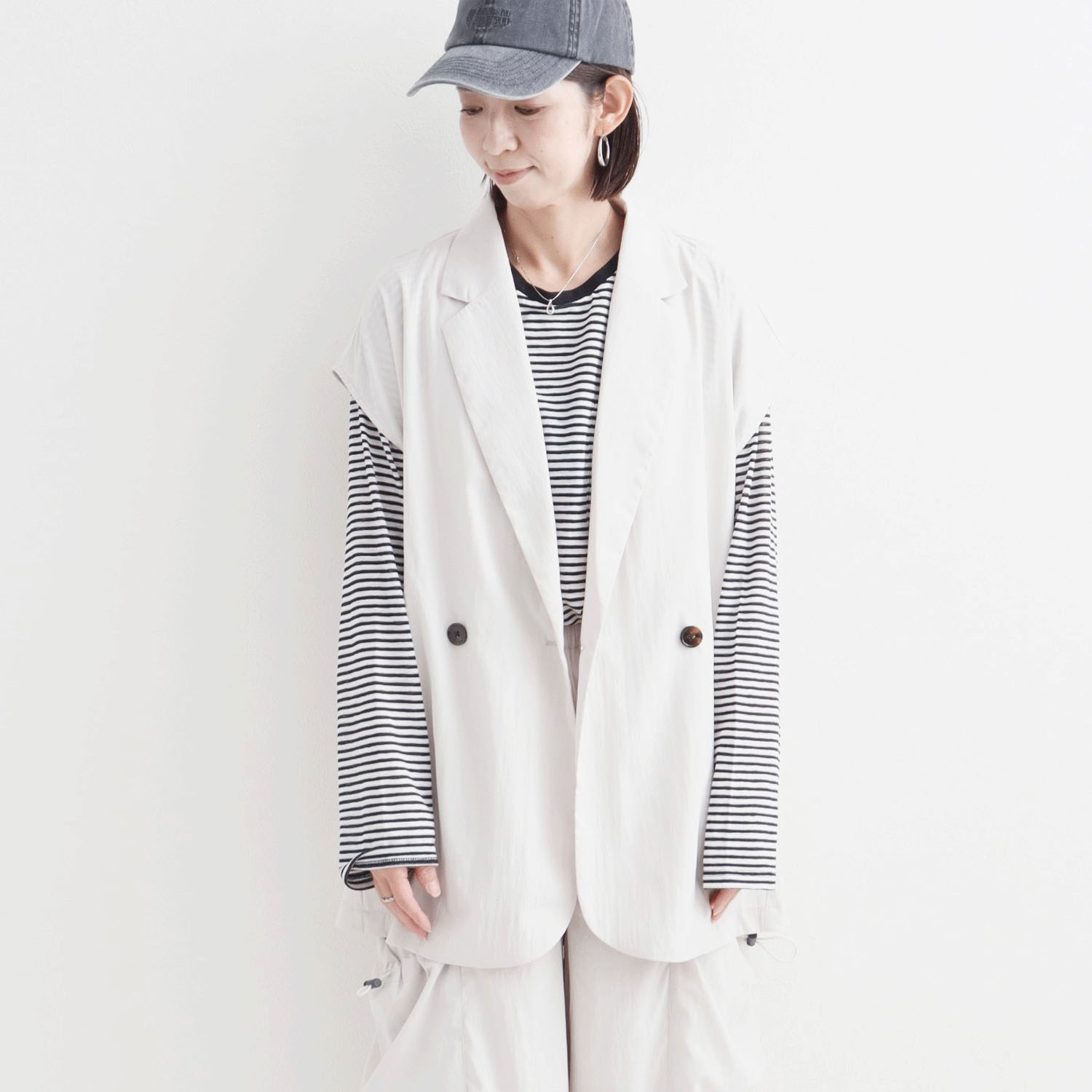 le colis ナイロンヴィンテージテーラーベスト - 画像1