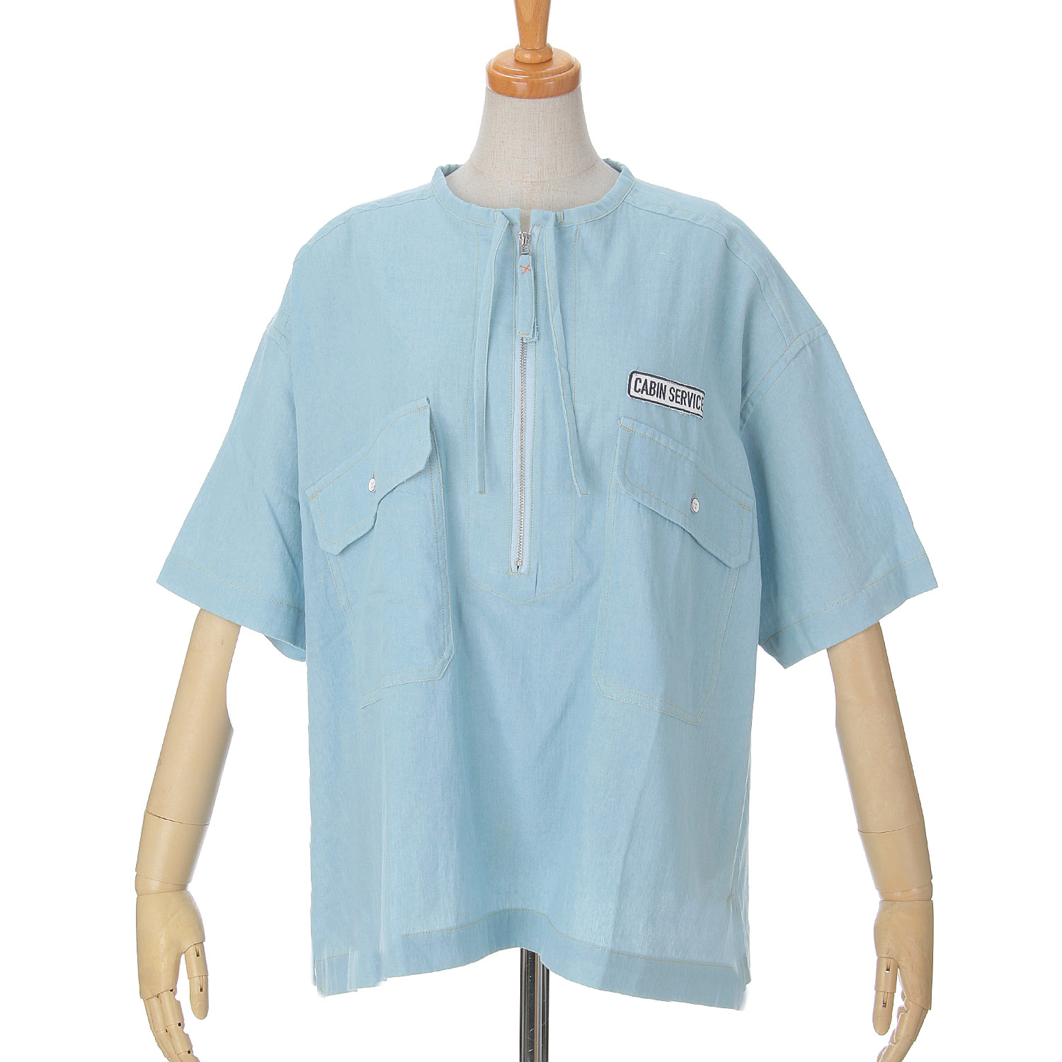 GENTIL ハーフジップデニムシャツ - 画像7