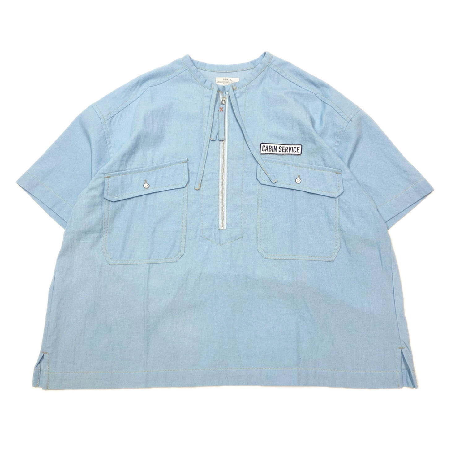 GENTIL ハーフジップデニムシャツ - 画像8