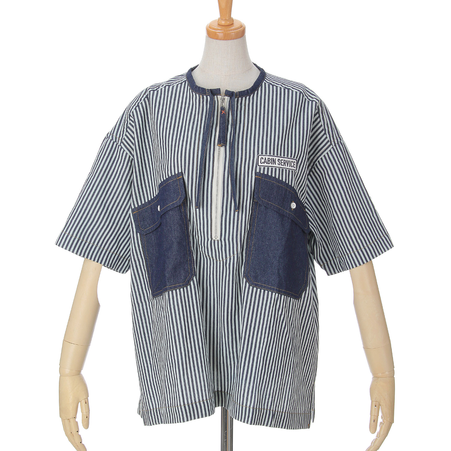 GENTIL ハーフジップデニムシャツ - 画像9