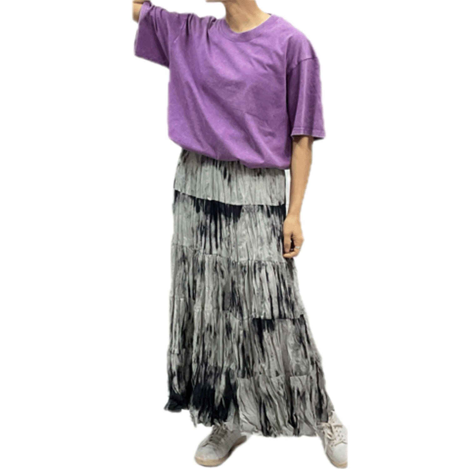 GENTIL タイダイプリント クリンクル加工スカート - 画像4