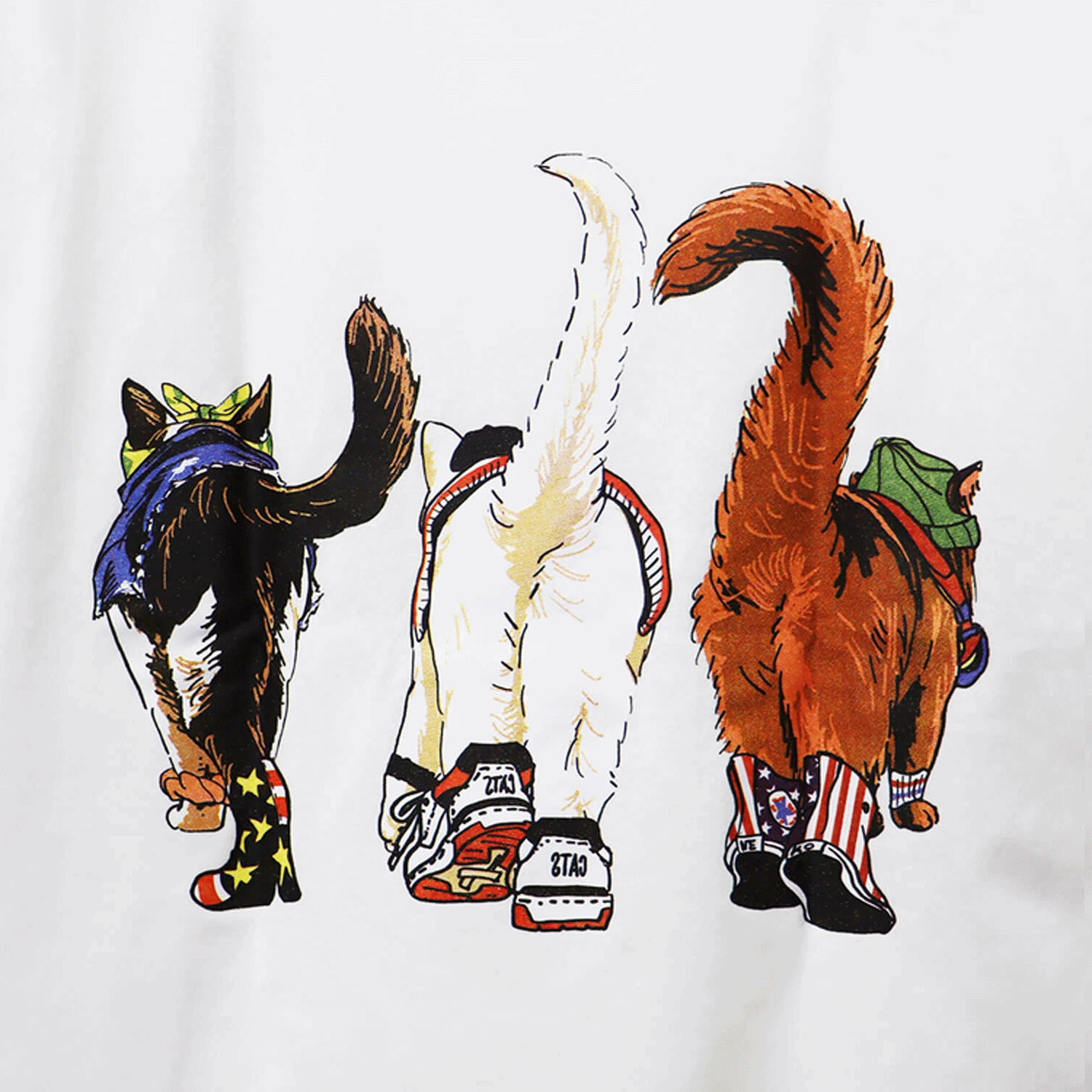 【LLサイズ、新色追加】【Insta Live】CORISCO Animal Village 前後プリントネコTシャツ - 画像13