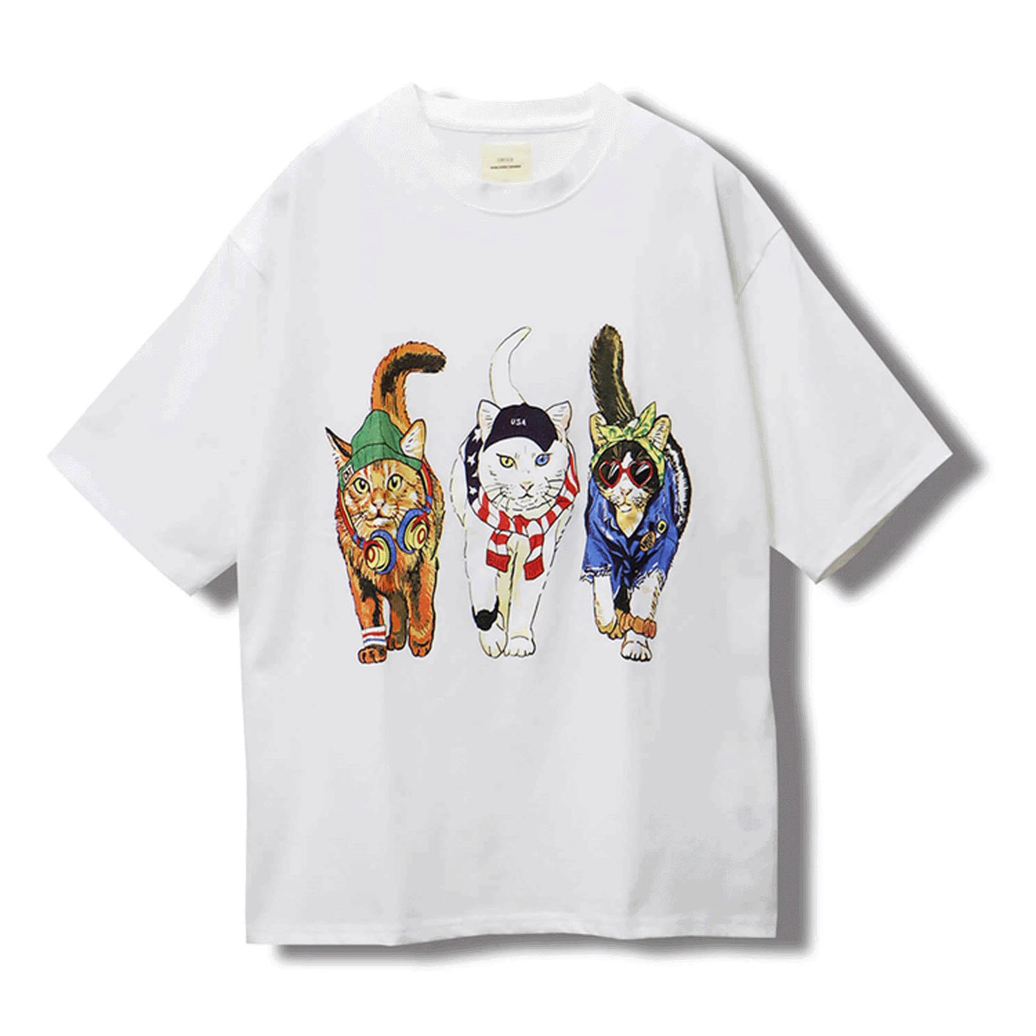 【LLサイズ、新色追加】【Insta Live】CORISCO Animal Village 前後プリントネコTシャツ - 画像14