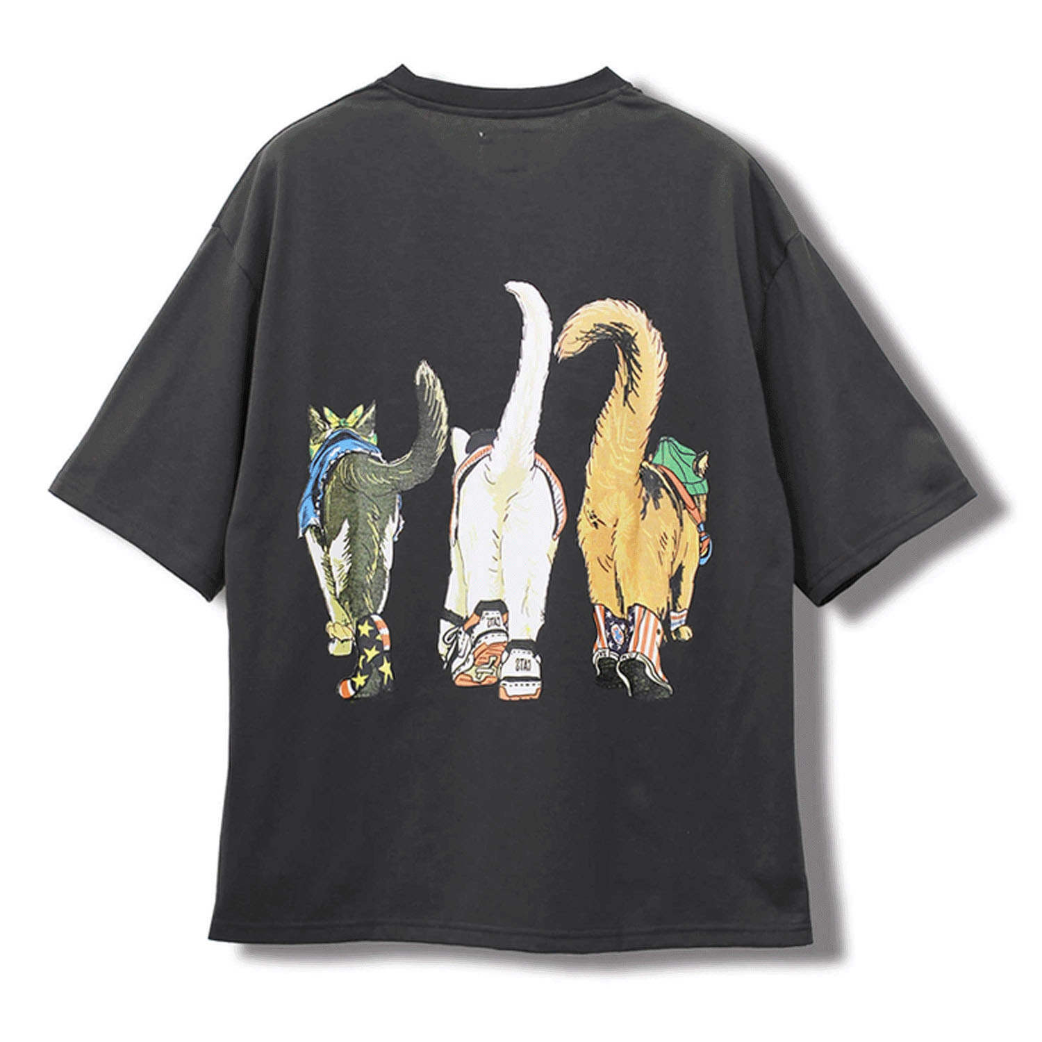 【LLサイズ、新色追加】【Insta Live】CORISCO Animal Village 前後プリントネコTシャツ - 画像25