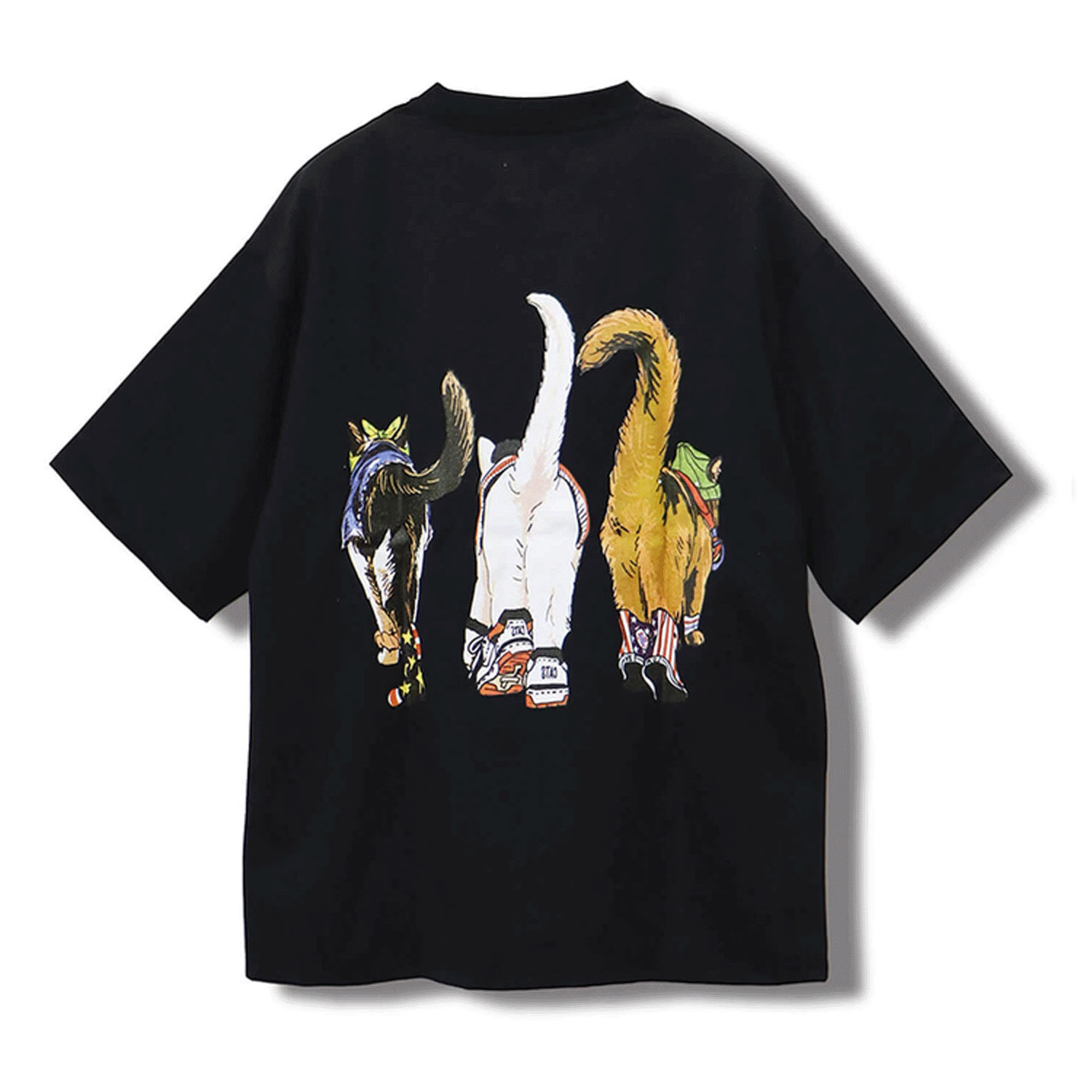 【LLサイズ、新色追加】【Insta Live】CORISCO Animal Village 前後プリントネコTシャツ - 画像30