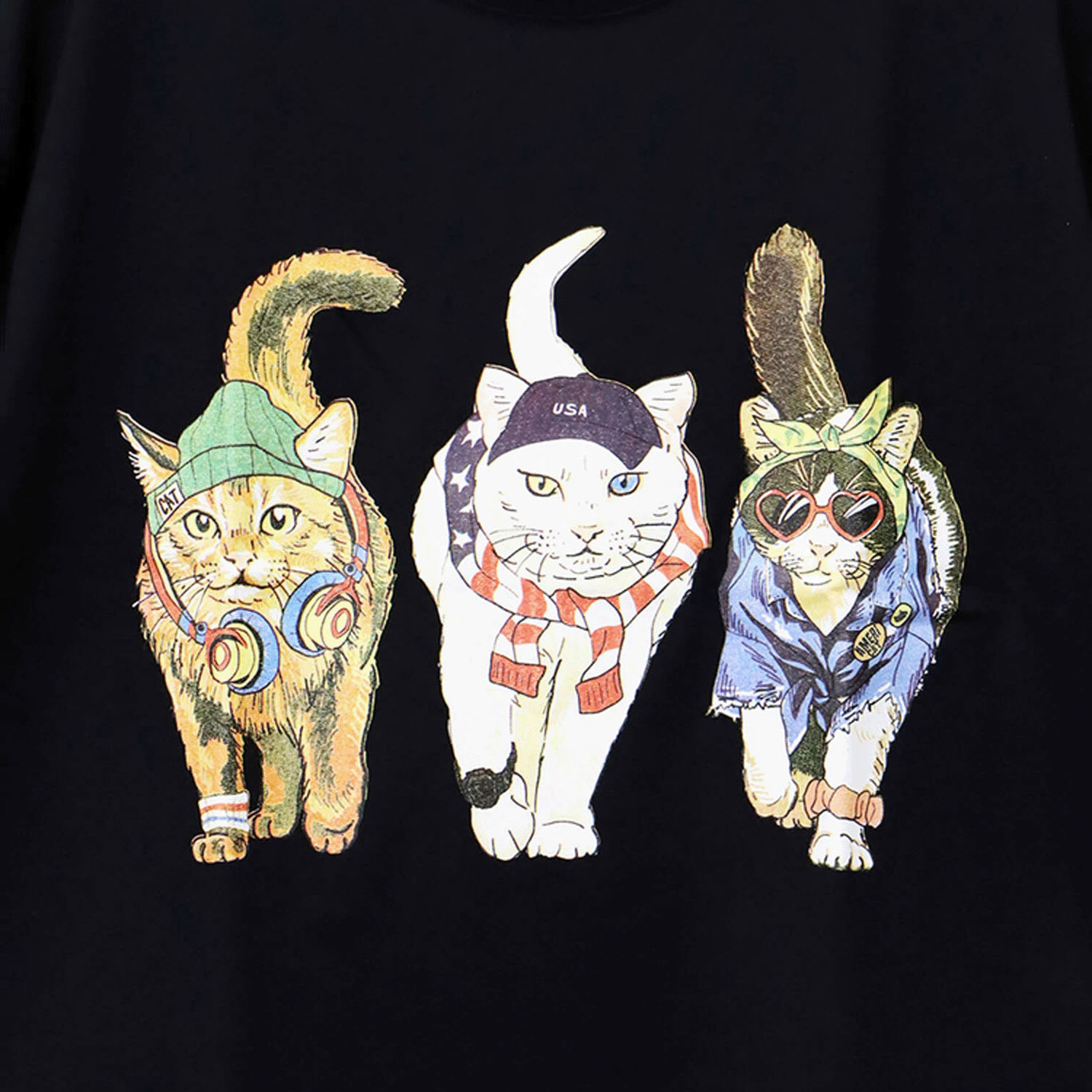 【LLサイズ、新色追加】【Insta Live】CORISCO Animal Village 前後プリントネコTシャツ - 画像31