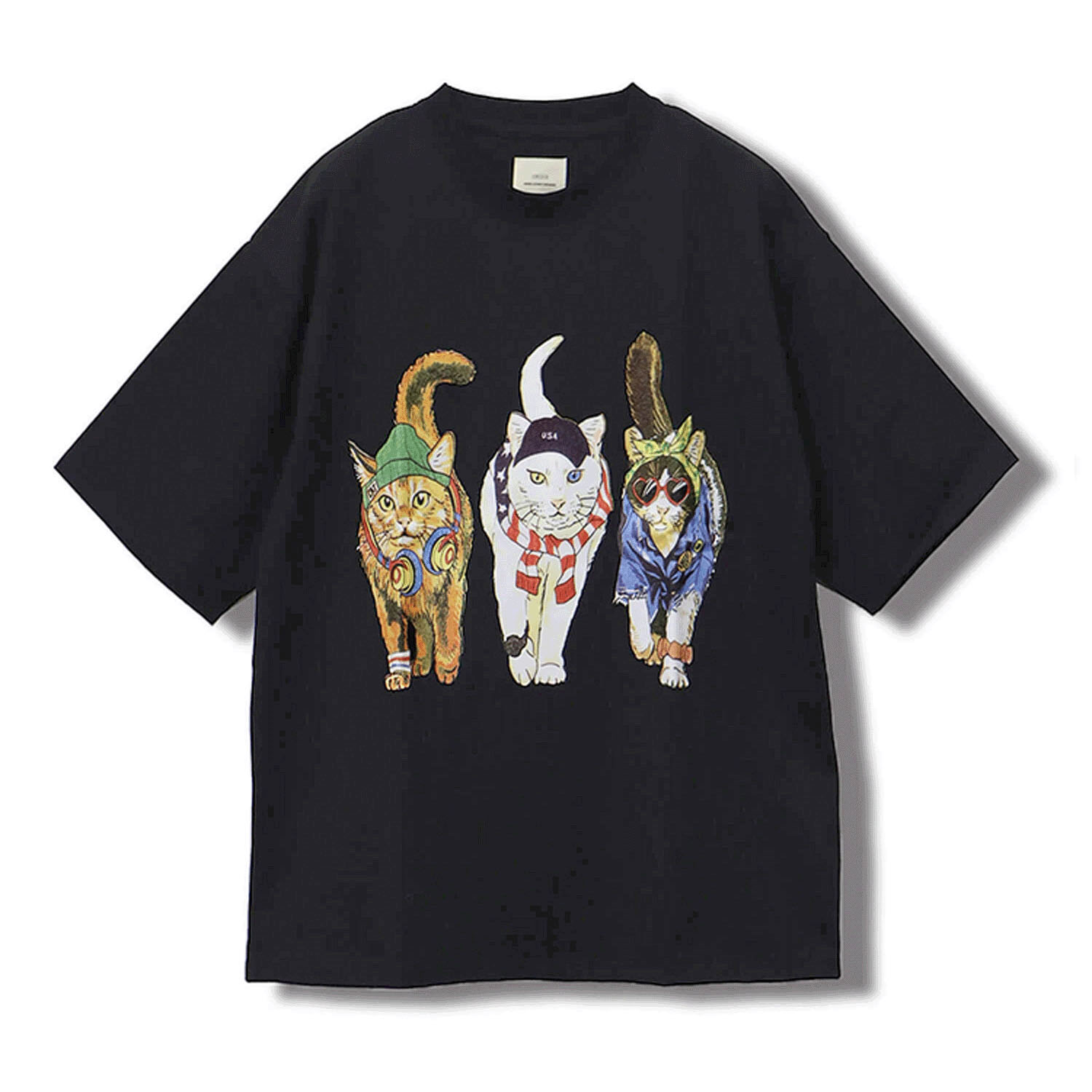 【LLサイズ、新色追加】【Insta Live】CORISCO Animal Village 前後プリントネコTシャツ - 画像34
