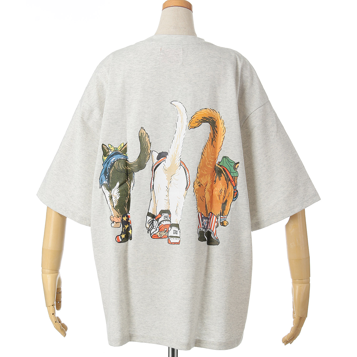 【LLサイズ、新色追加】【Insta Live】CORISCO Animal Village 前後プリントネコTシャツ - 画像36