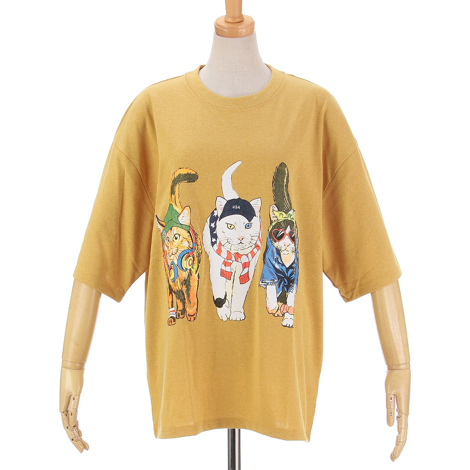 【LLサイズ、新色追加】【Insta Live】CORISCO Animal Village 前後プリントネコTシャツ - 画像40