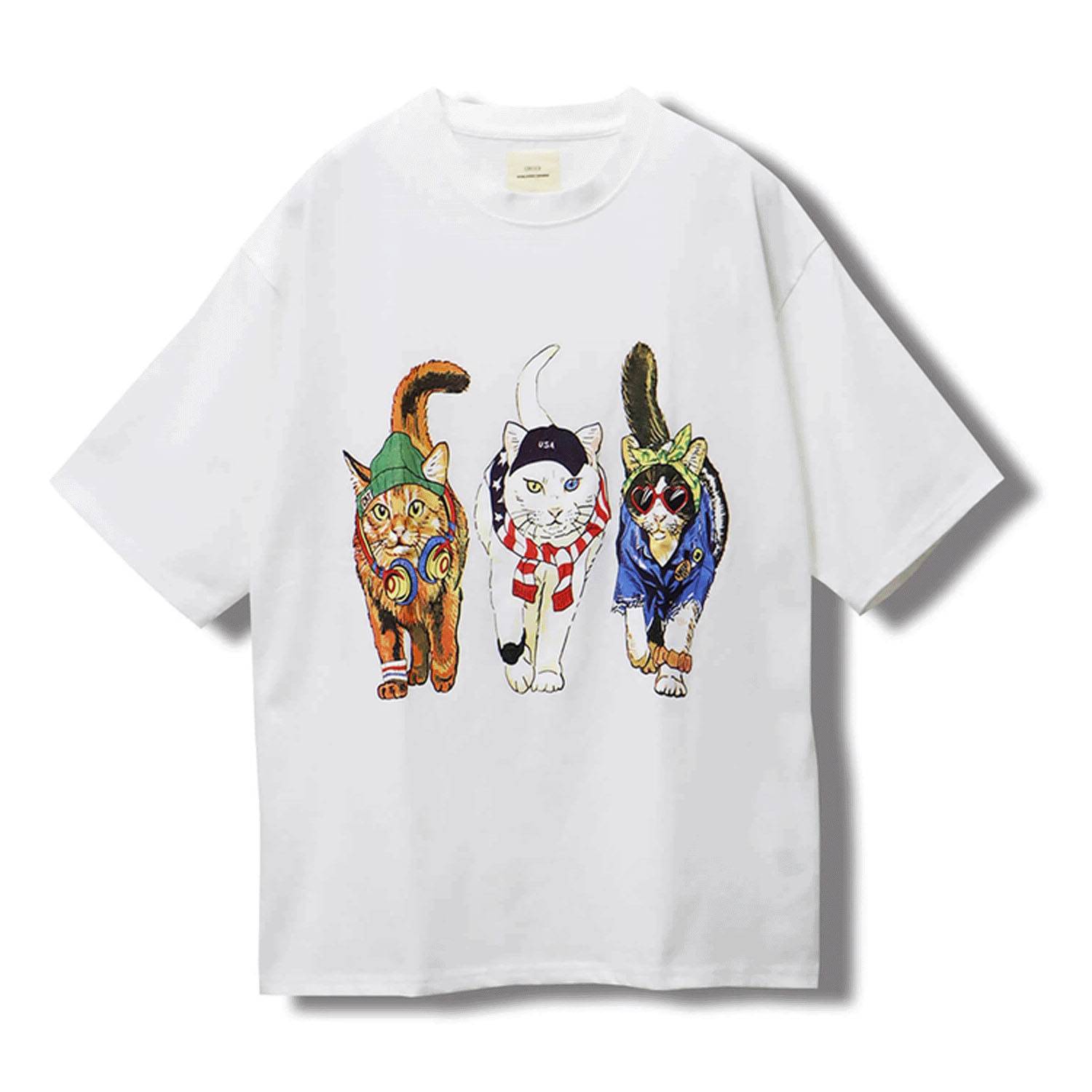 【LLサイズ、新色追加】【Insta Live】CORISCO Animal Village 前後プリントネコTシャツ - 画像10