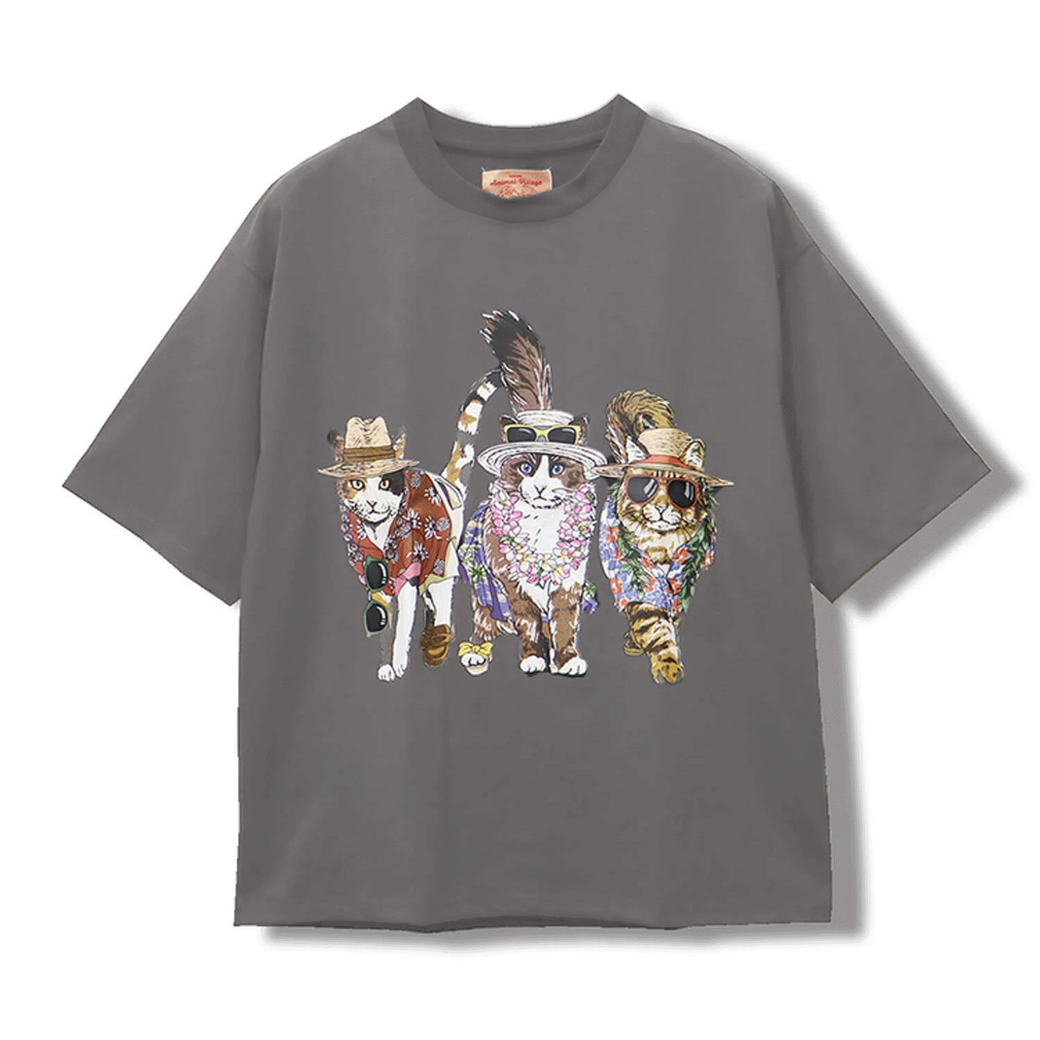 【Insta Live】【ETONET限定】CORISCO Animal Village 前後プリントネコTシャツ リゾート - 画像4