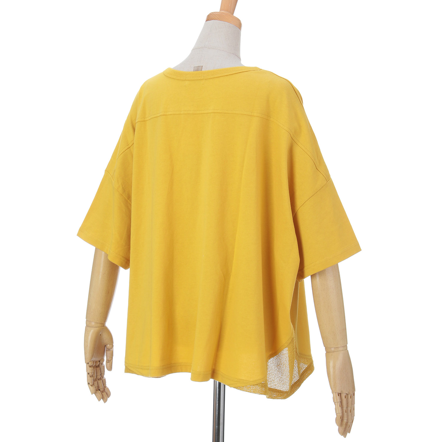 GENTIL スリットメッシュ肩切替ワイドTee - 画像12