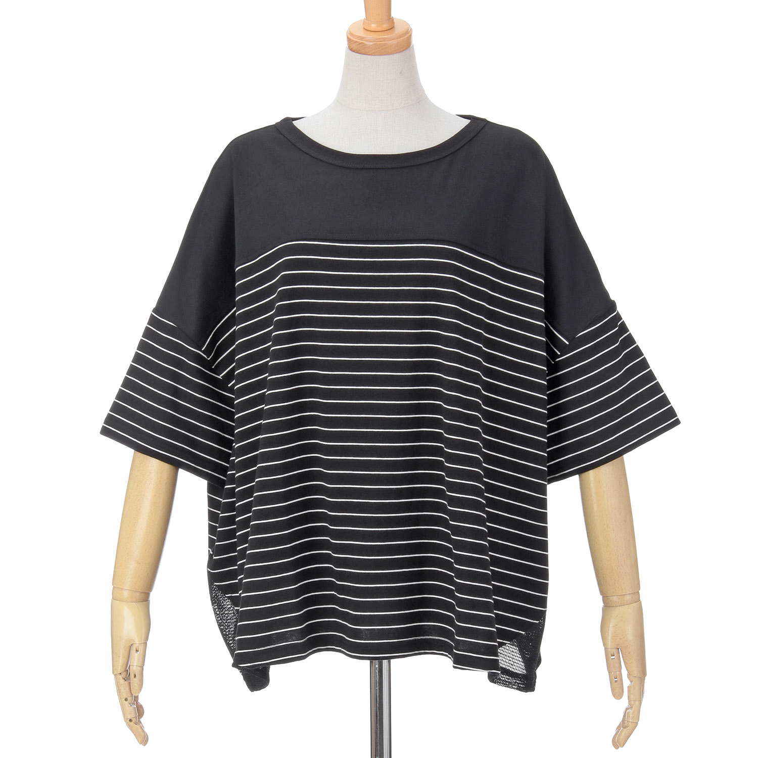 GENTIL スリットメッシュ肩切替ワイドTee - 画像8