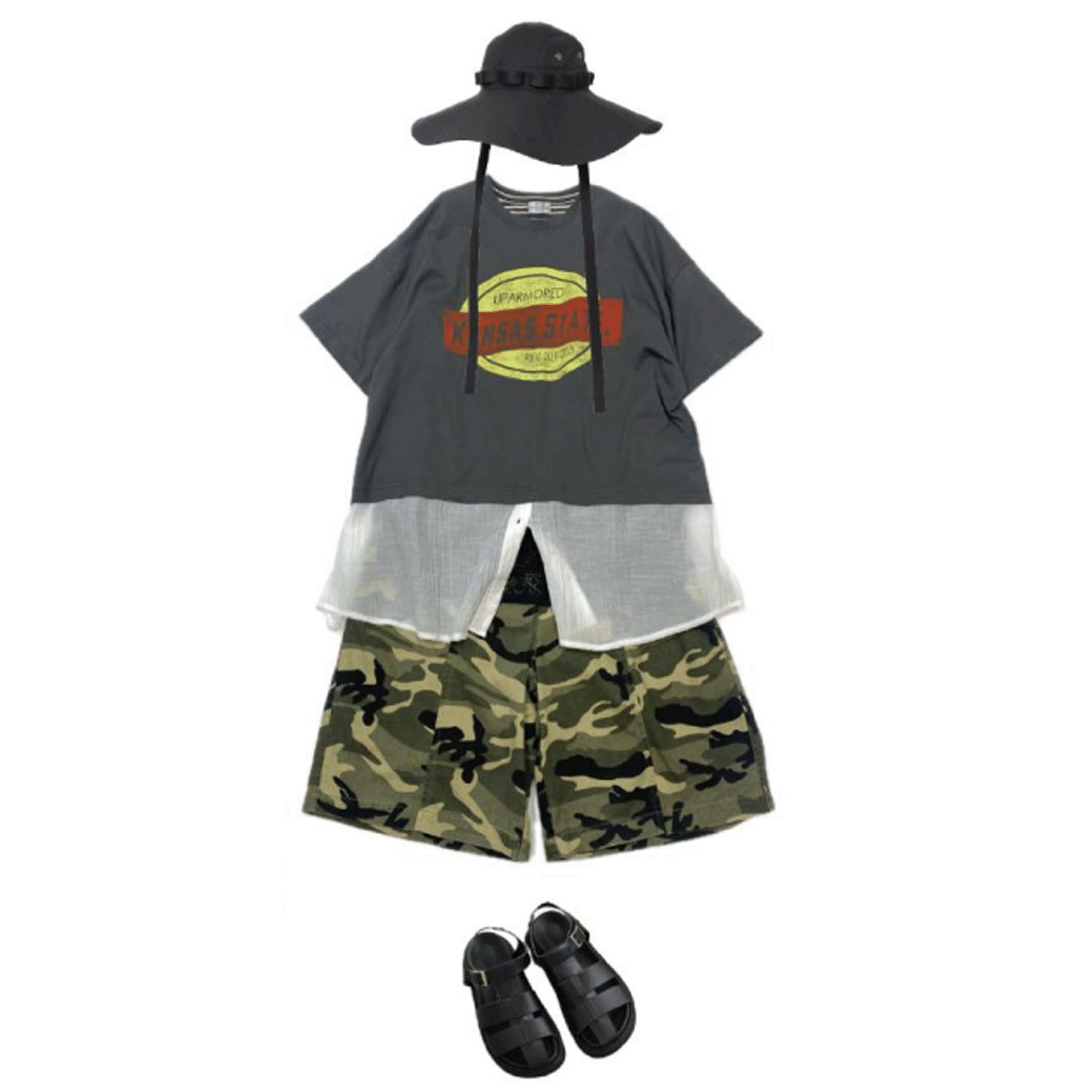 GENTIL シャツレイヤード風プリントT - 画像4