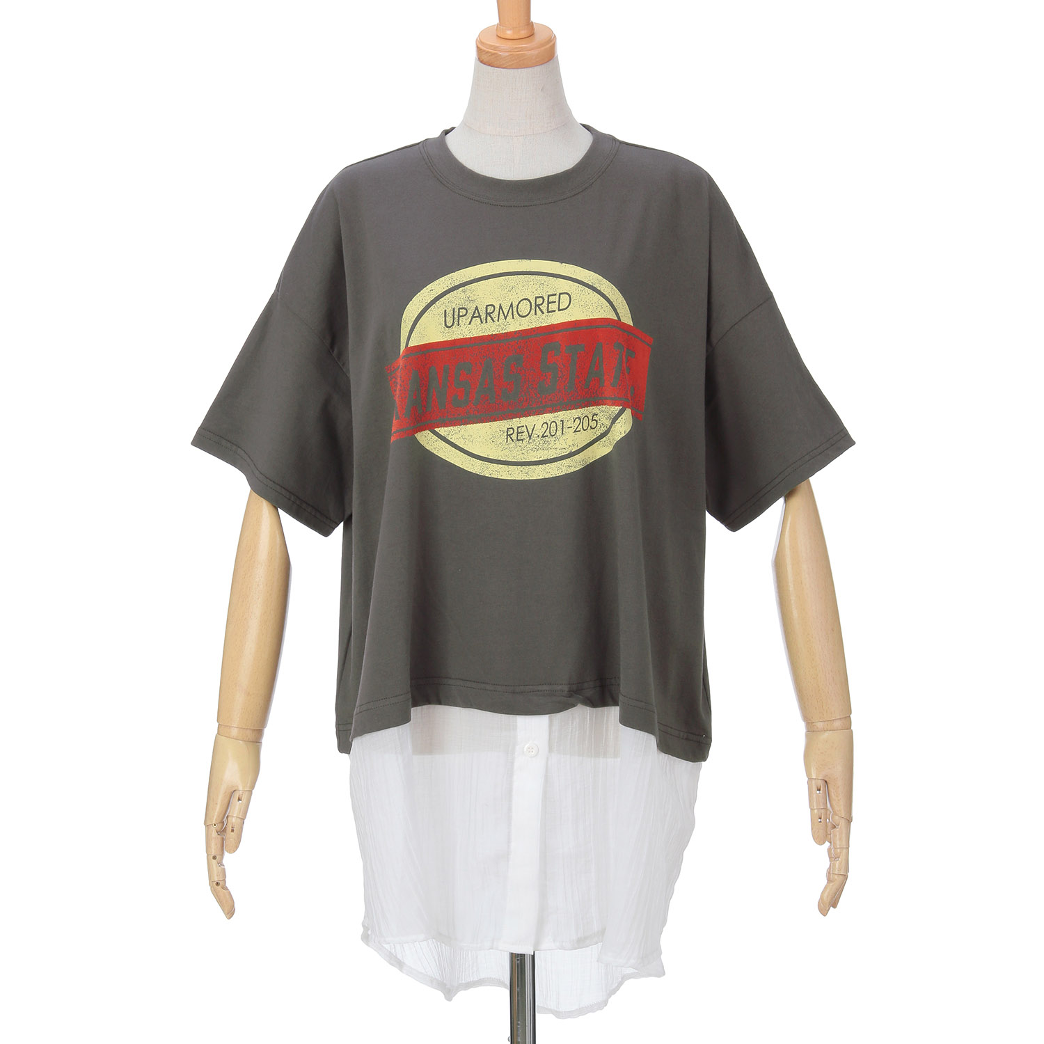 GENTIL シャツレイヤード風プリントT - 画像5